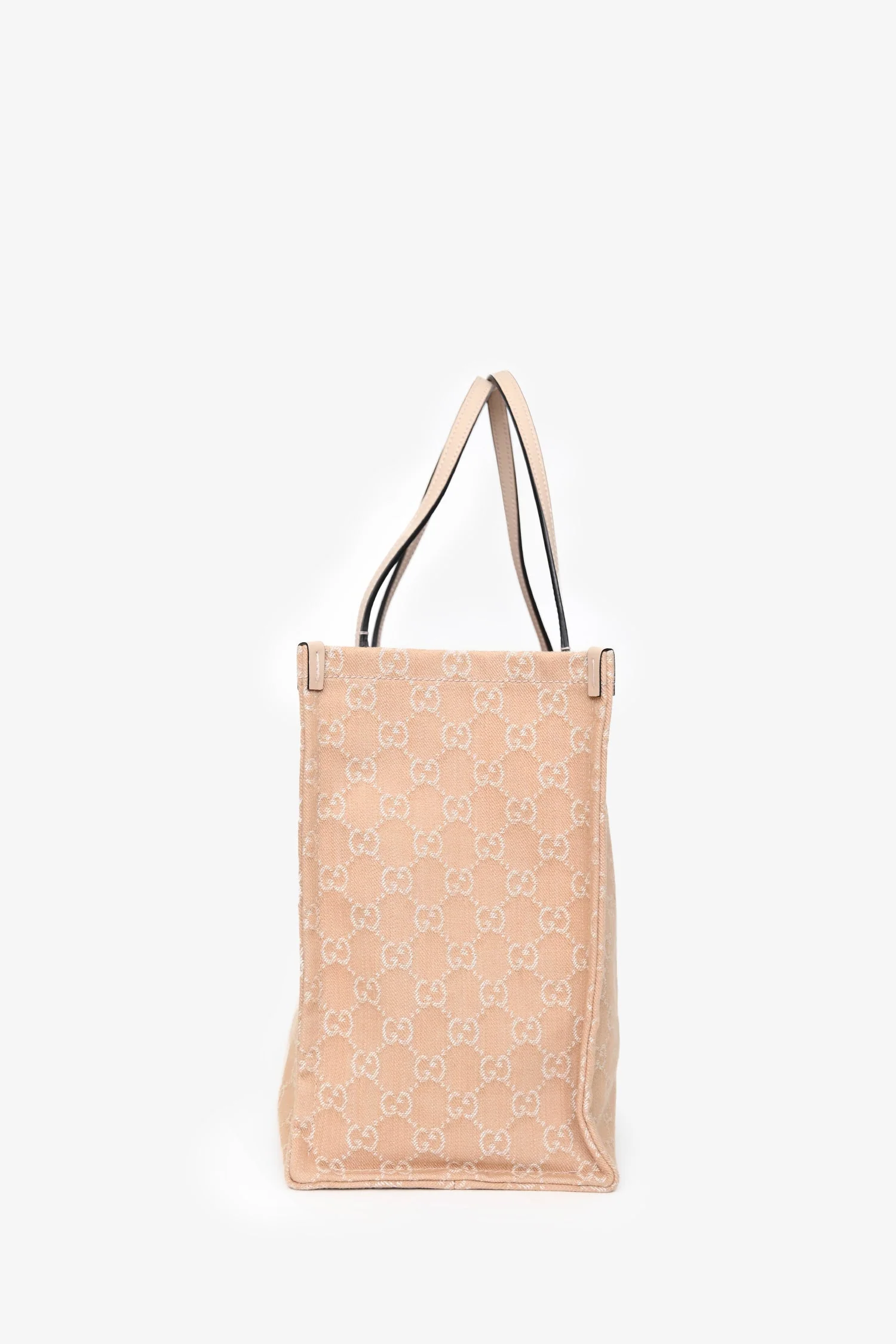 Gucci Beige Monogram Denim Ophidia Large Shopper Tote with Pouch - Image 3