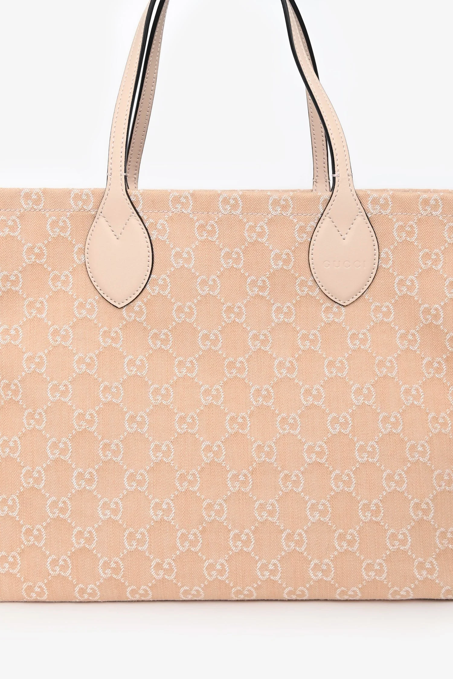 Gucci Beige Monogram Denim Ophidia Large Shopper Tote with Pouch - Image 6