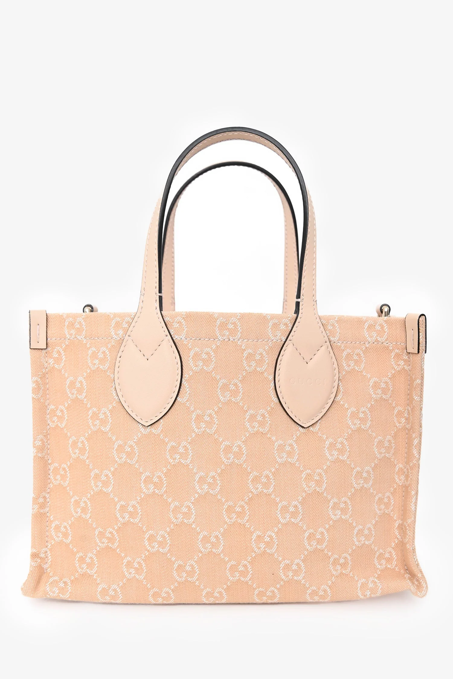 Gucci Beige Monogram Denim Ophidia Medium Shopper Tote with Strap + Pouch - Image 2