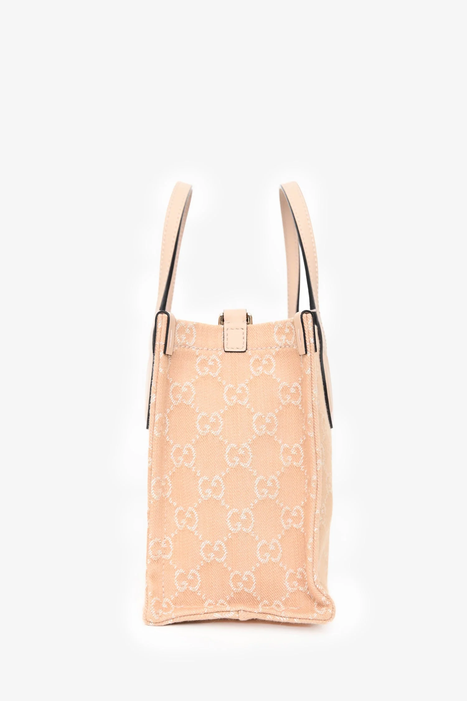 Gucci Beige Monogram Denim Ophidia Medium Shopper Tote with Strap + Pouch - Image 3