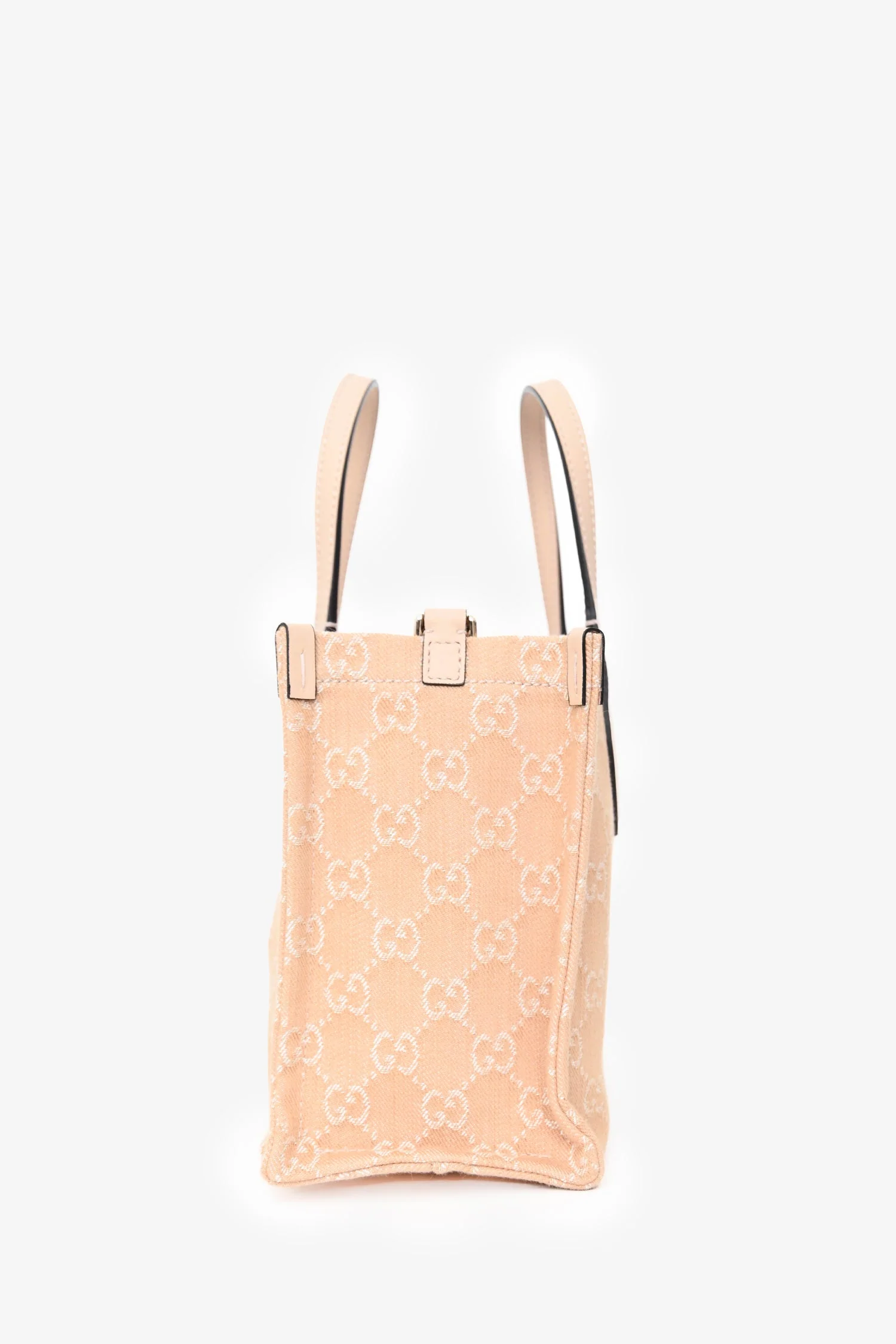 Gucci Beige Monogram Denim Ophidia Medium Shopper Tote with Strap + Pouch - Image 4