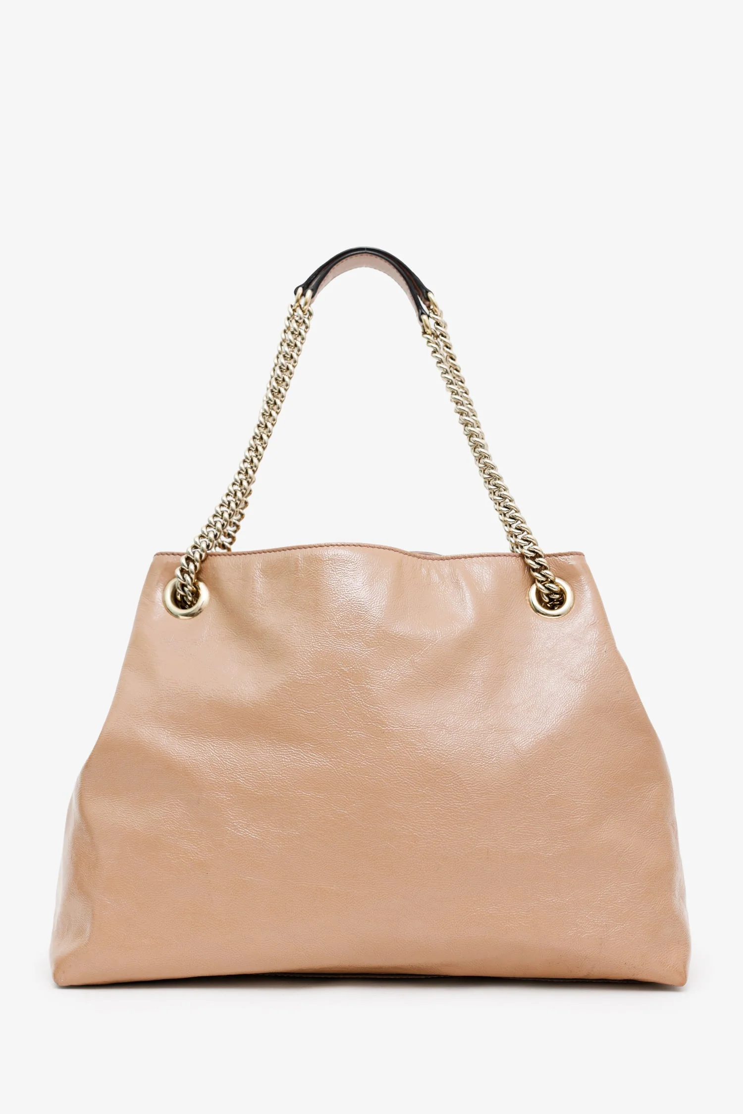Gucci Beige Patent Leather Interlocking G Soho Medium Shoulder Bag - Image 2