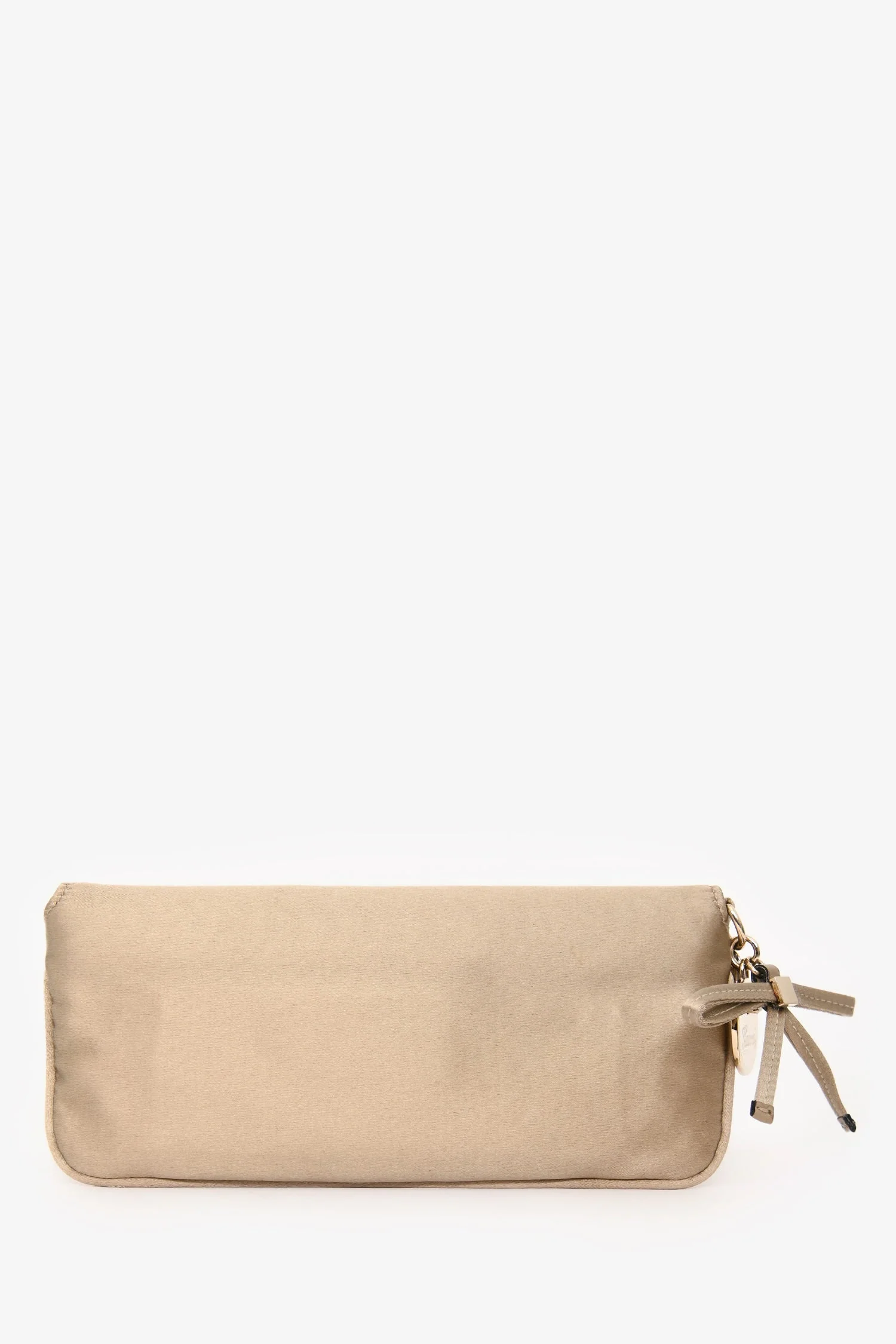 Gucci Beige Satin Crystal Embellished Clutch - Image 2