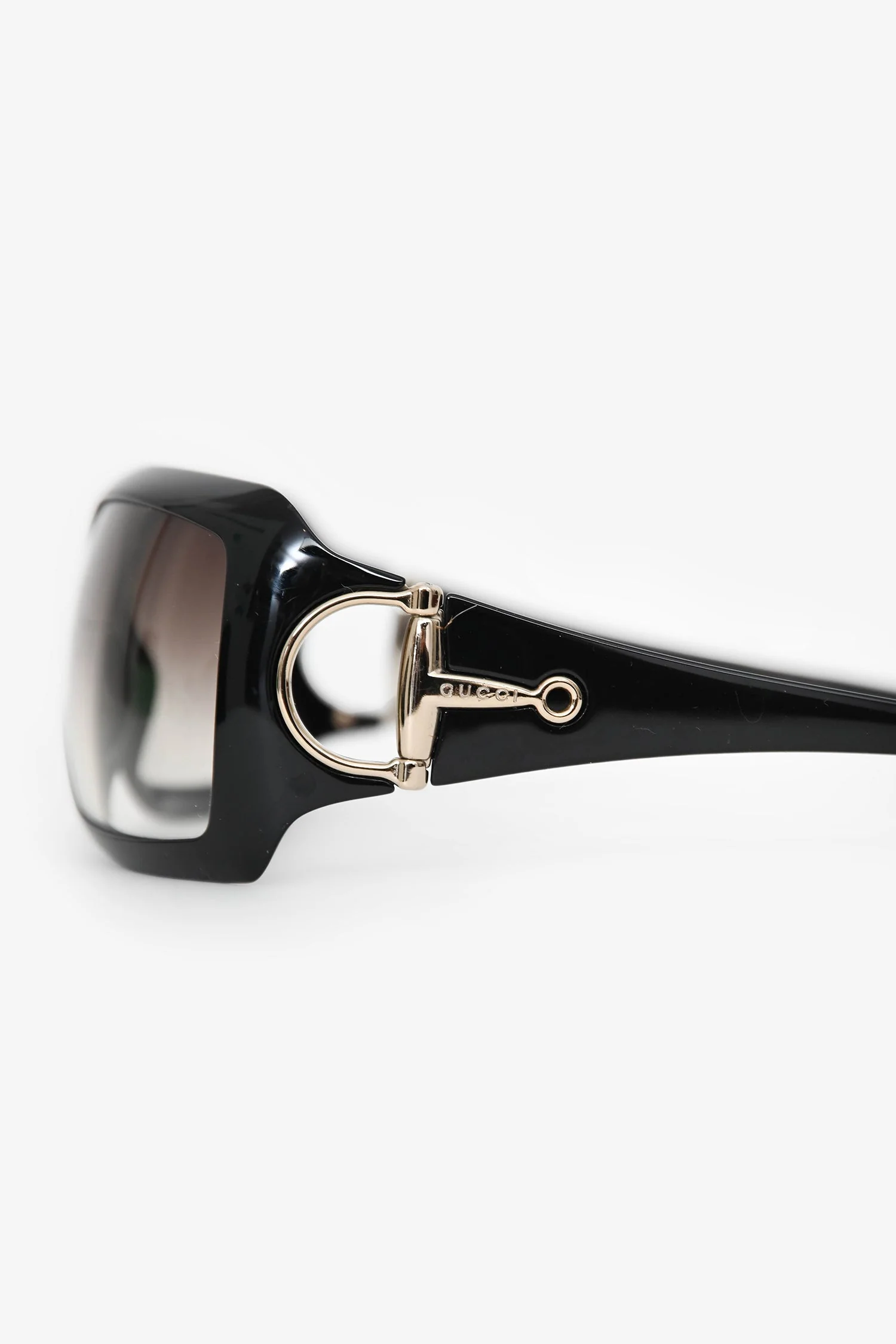 Gucci Black Acetate Horsebit Square Sunglasses - Image 4