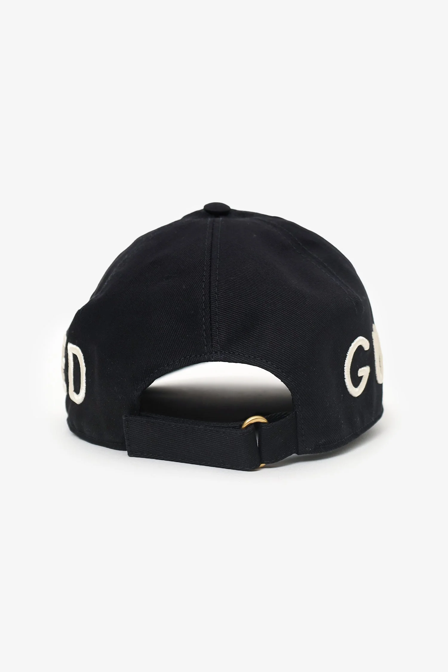 Gucci Black Canvas 'Loved' Embroidered Baseball Cap Size L - Image 4