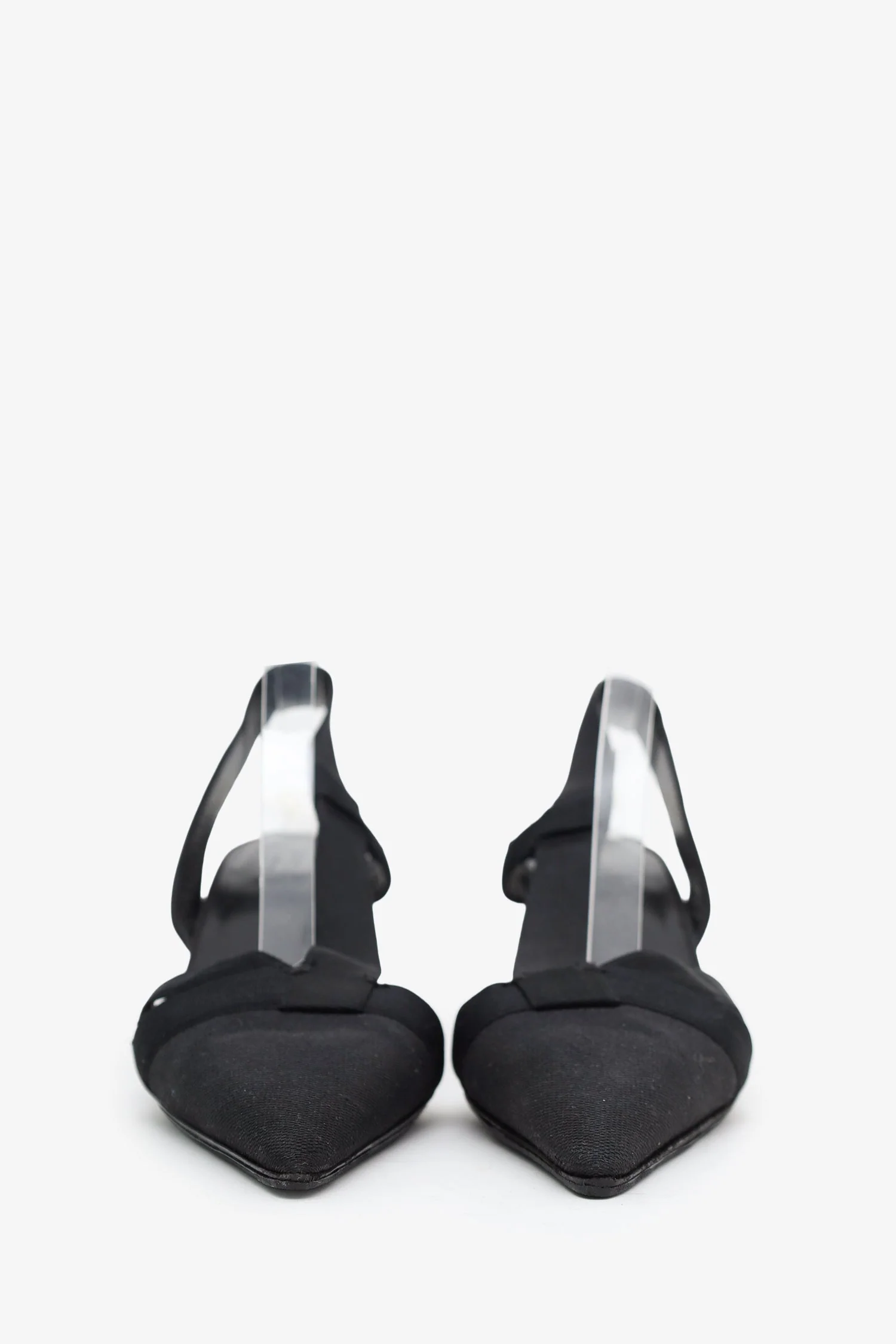 Gucci Black Canvas Slingback Pumps Size 8 - Image 3