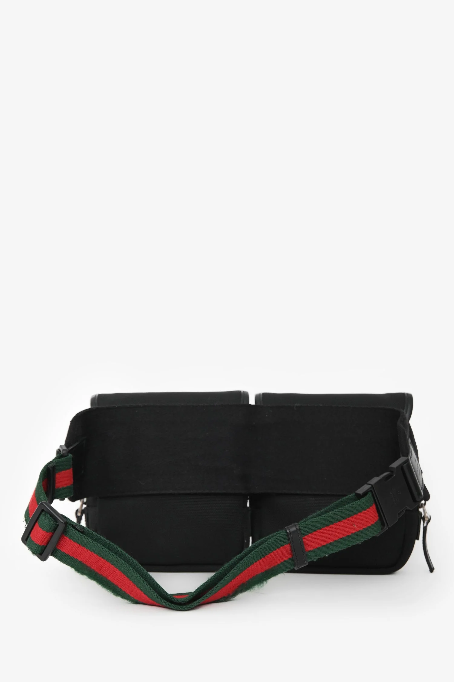 Gucci Black Canvas Web Strap Belt Bag - Image 2