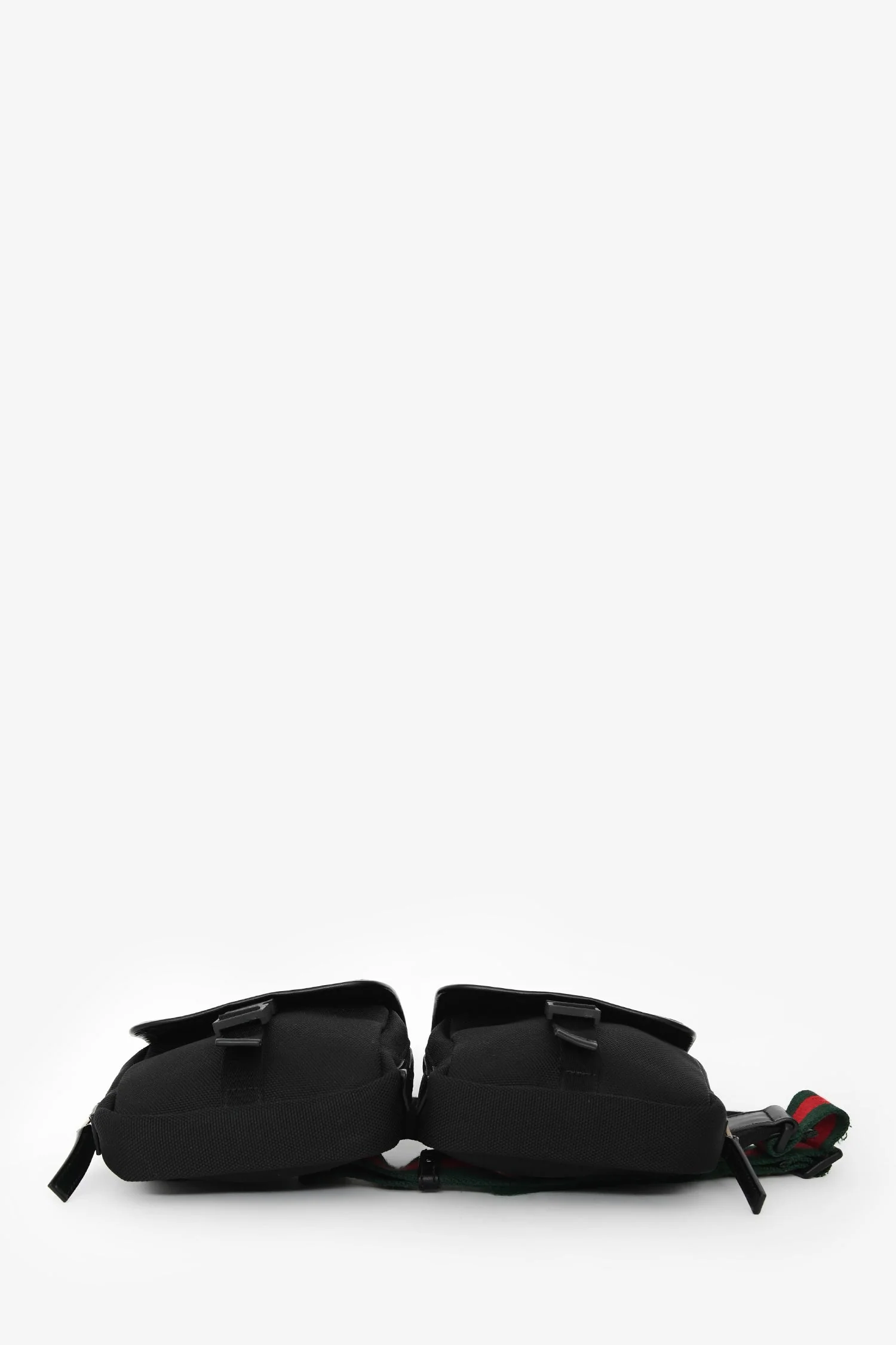 Gucci Black Canvas Web Strap Belt Bag - Image 6