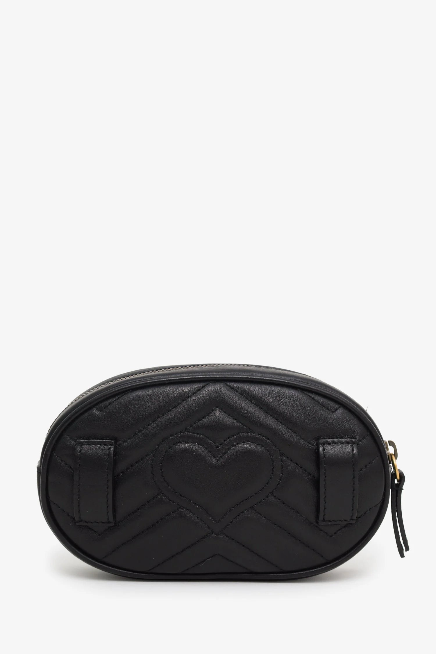Gucci Black Chevron Leather Marmont Belt Bag - Image 2