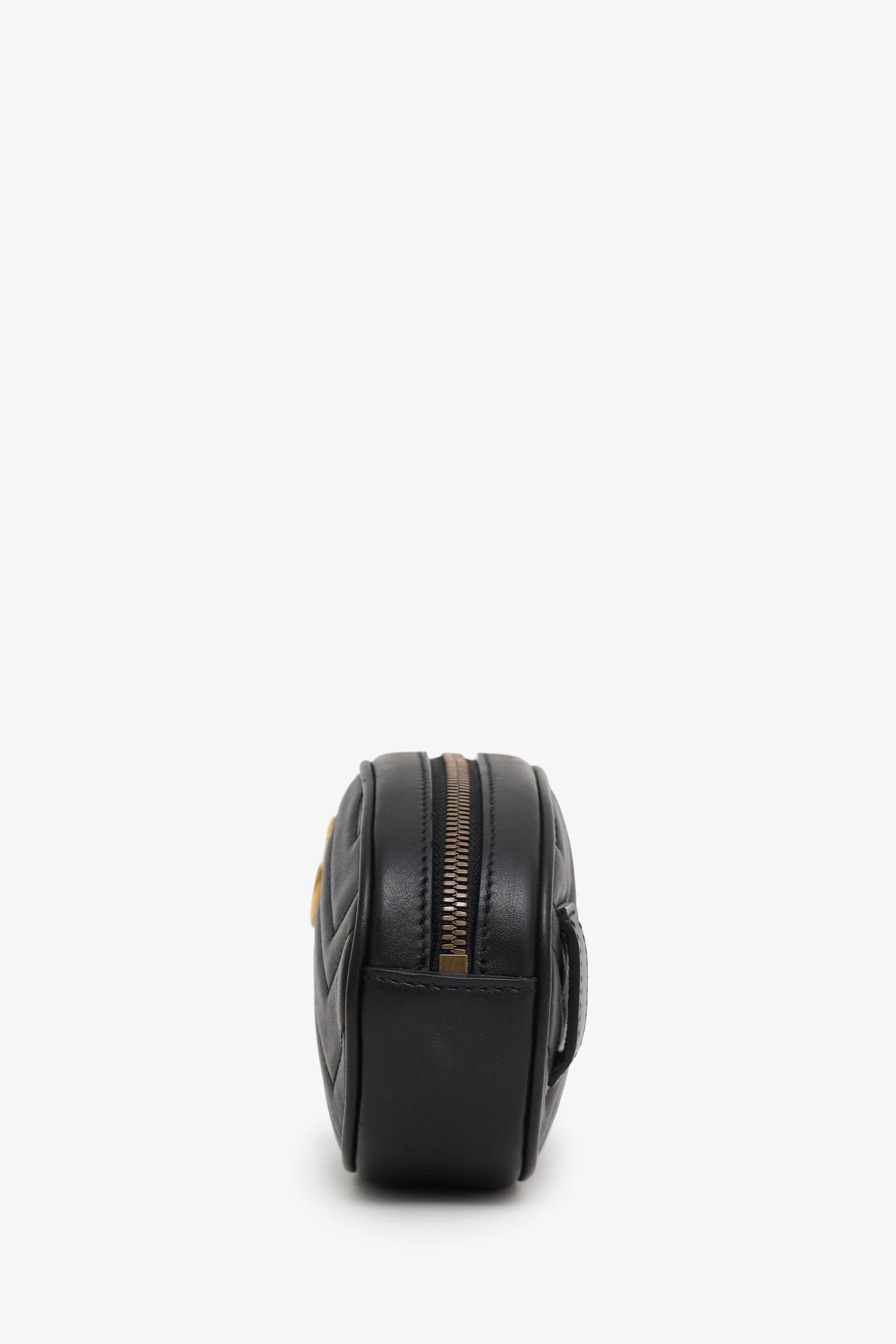 Gucci Black Chevron Leather Marmont Belt Bag - Image 4