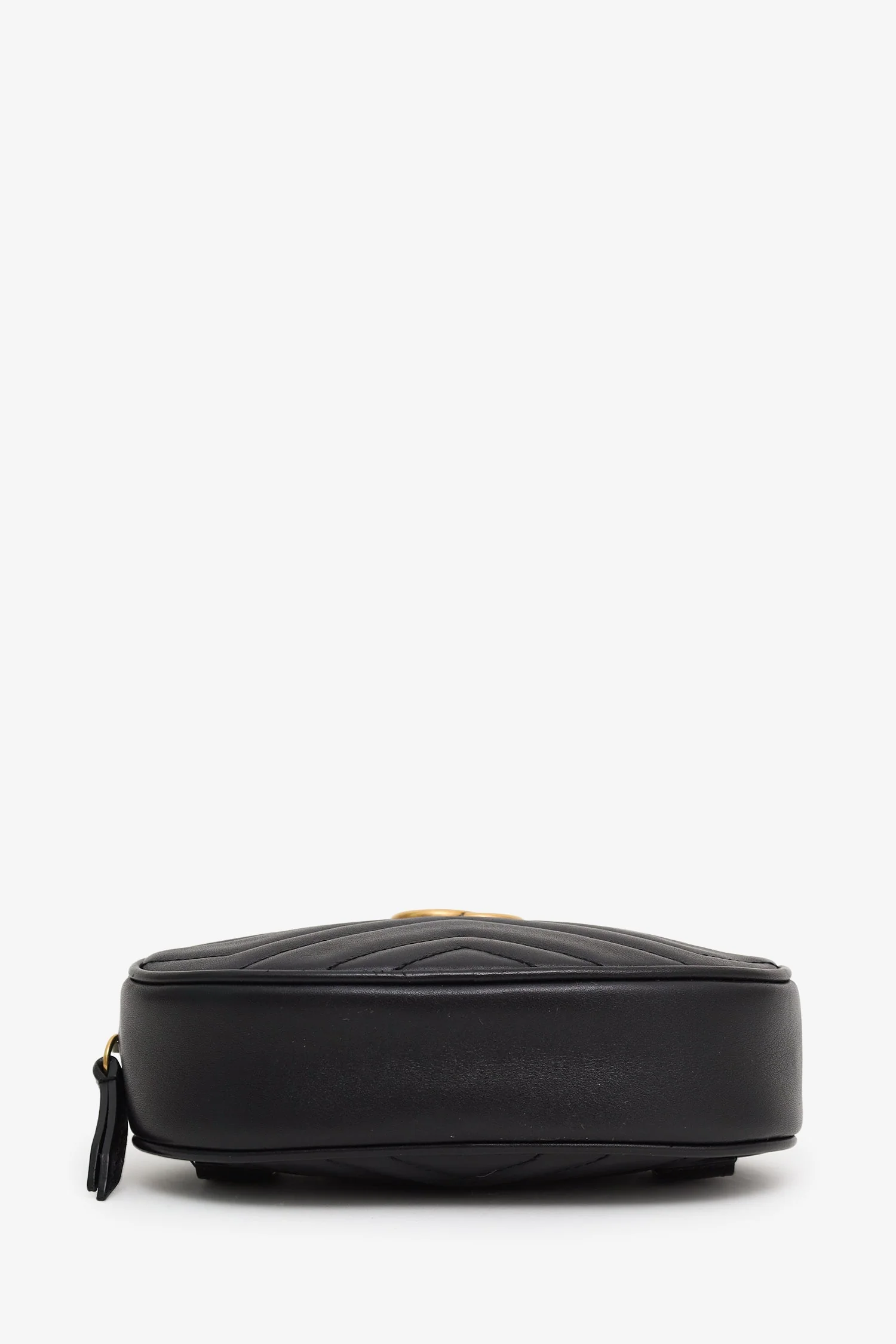 Gucci Black Chevron Leather Marmont Belt Bag - Image 5