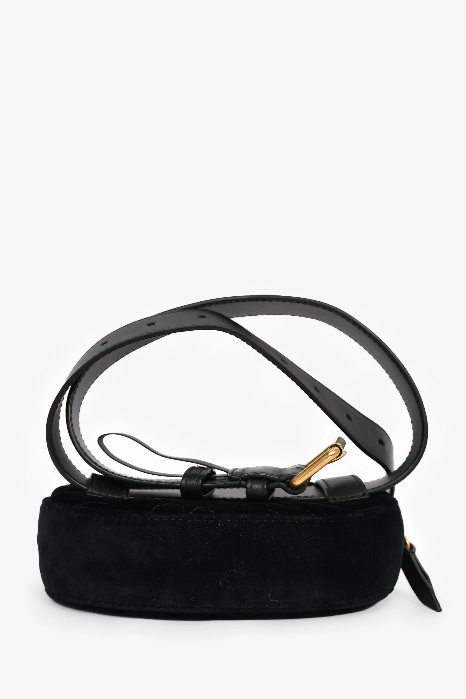 Gucci Black Chevron Velvet Marmont Belt Bag - Image 6