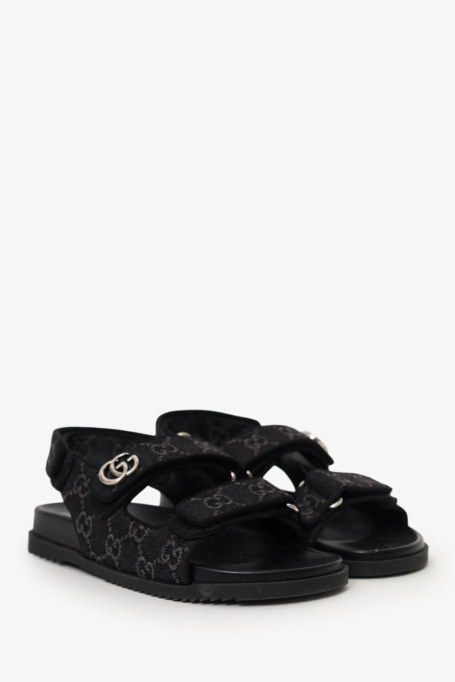 Gucci Black Denim 'GG' London Sandals Size 38 - Image 2