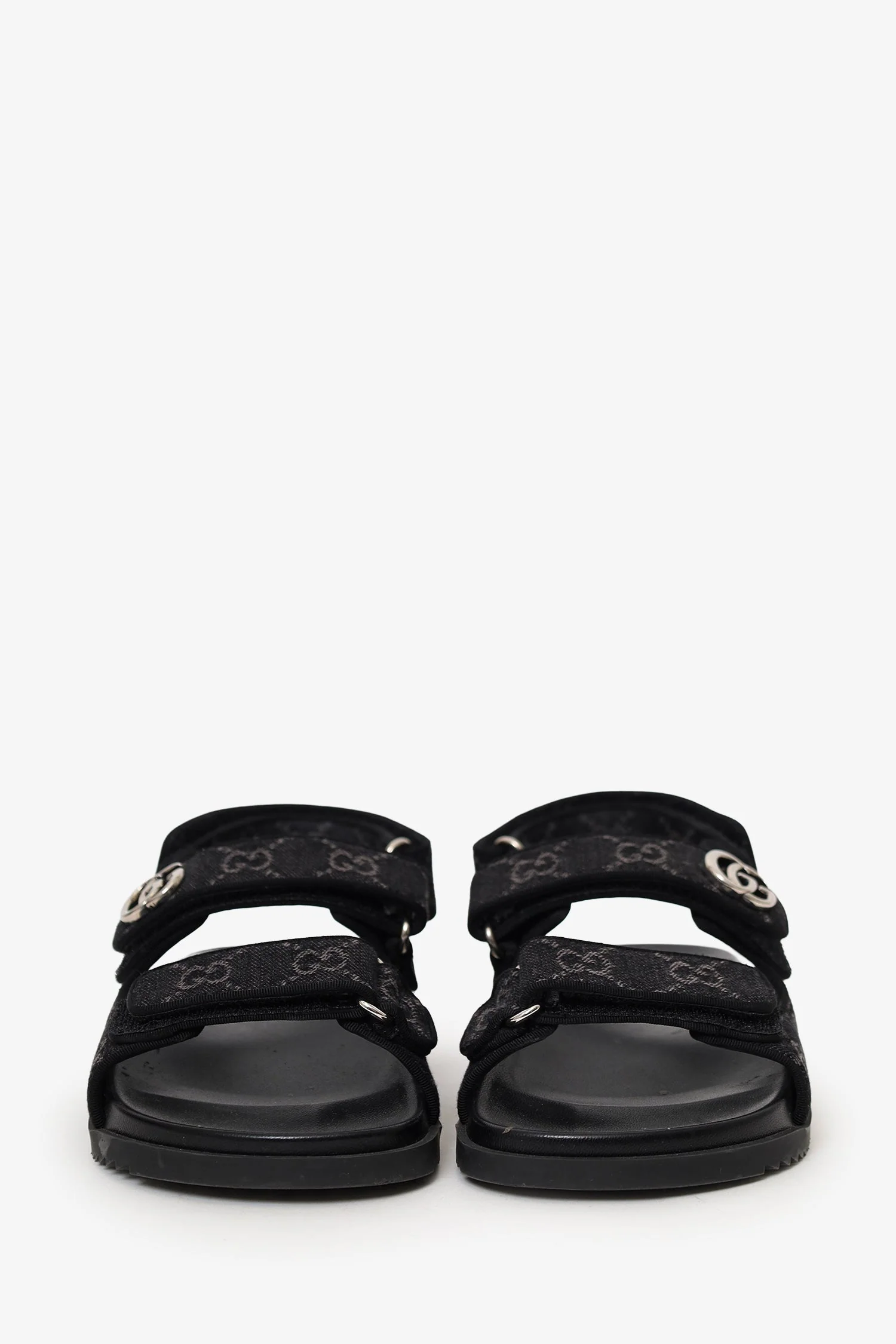 Gucci Black Denim 'GG' London Sandals Size 38 - Image 3