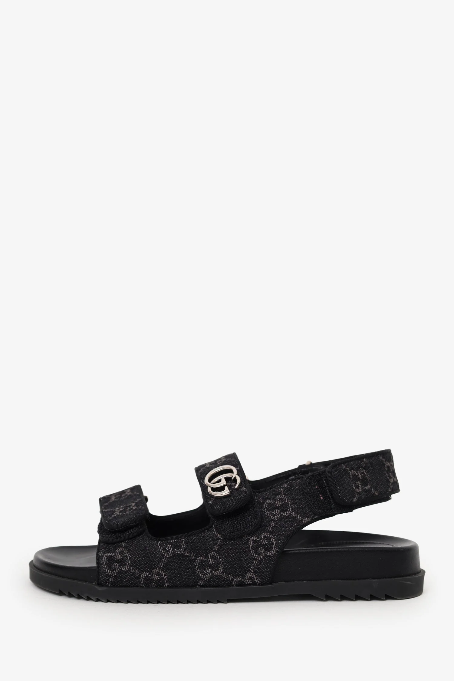 Gucci Black Denim 'GG' London Sandals Size 38 - Image 5