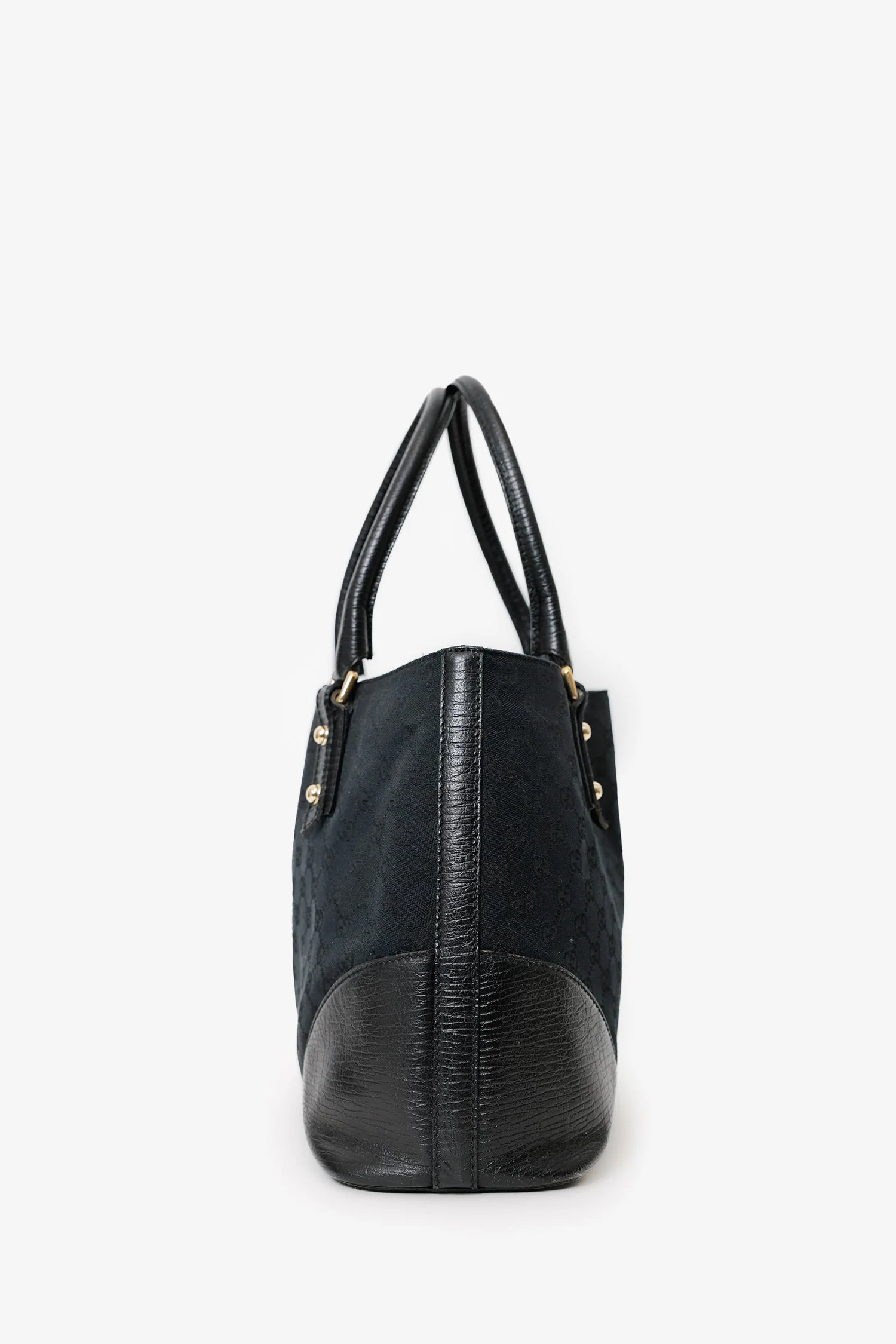 Gucci Black GG Canvas Horsebit Tote Bag - Image 4