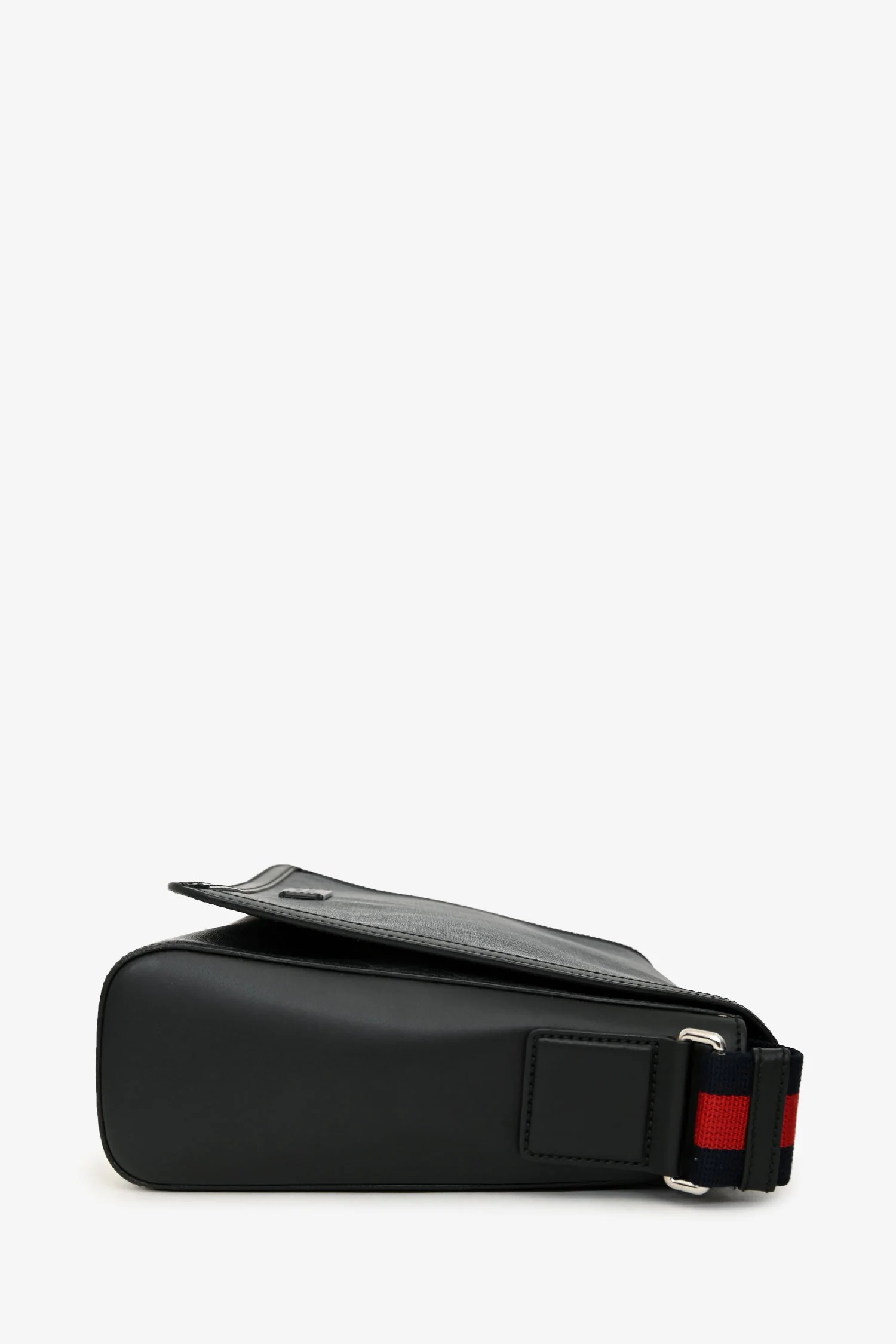 Gucci Black GG Cupreme Flap Web Strap Messenger Bag - Image 4