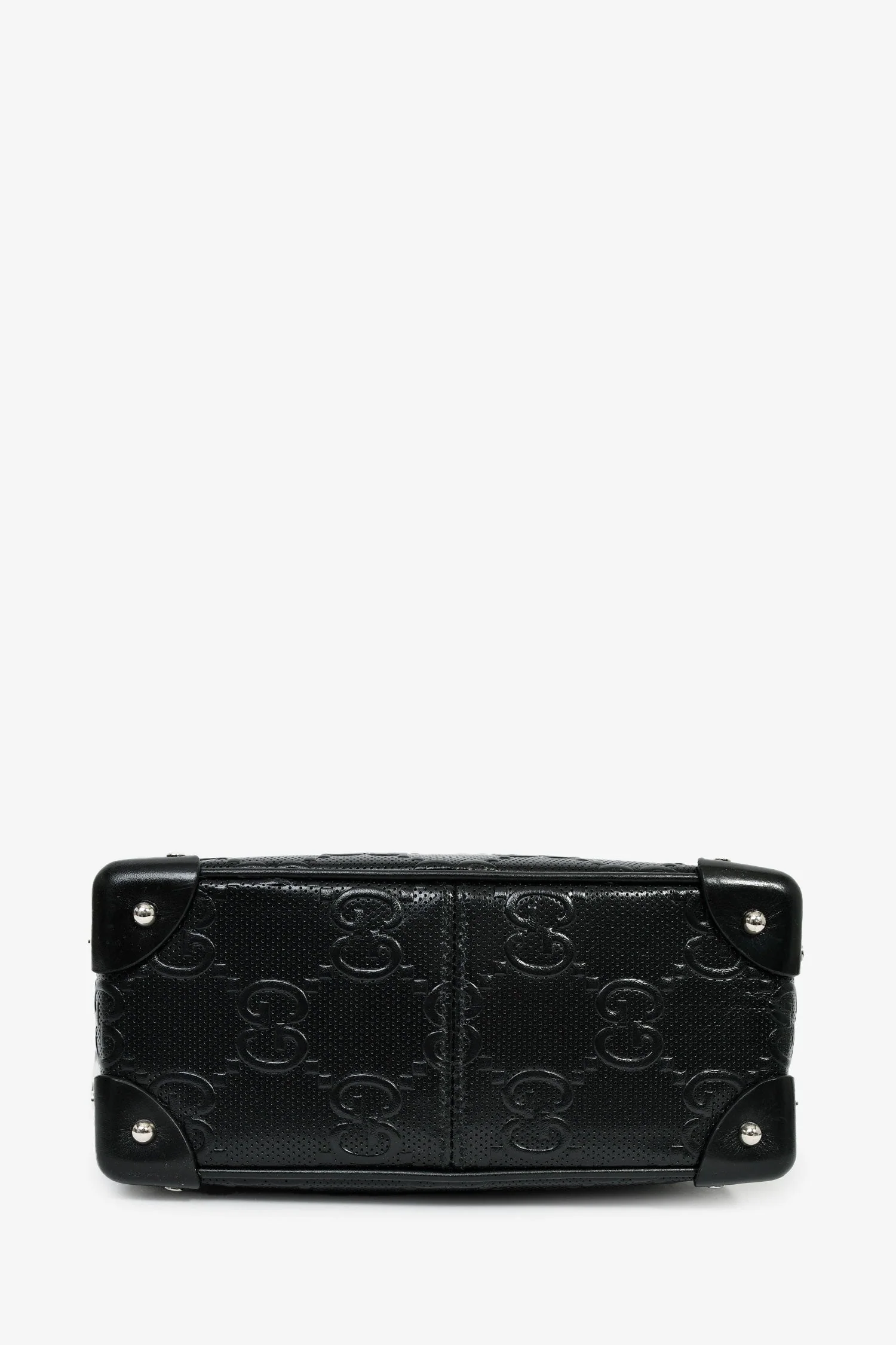 Gucci Black GG Embossed Leather Soft Trunk Messenger Bag - Image 5
