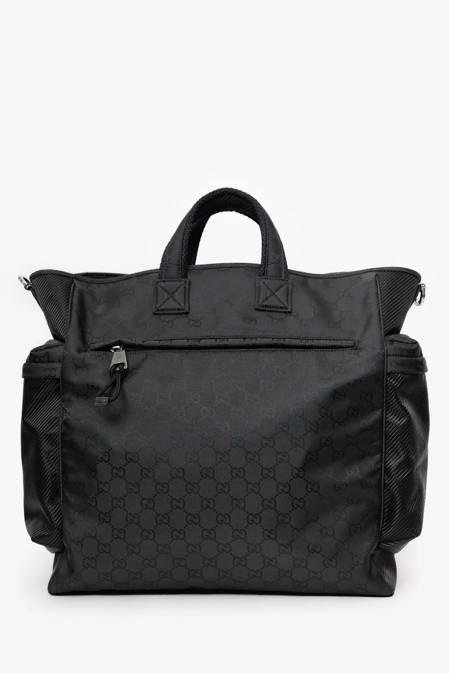 Gucci Black GG Nylon Nexus Large Tote Bag With Strap - Image 2