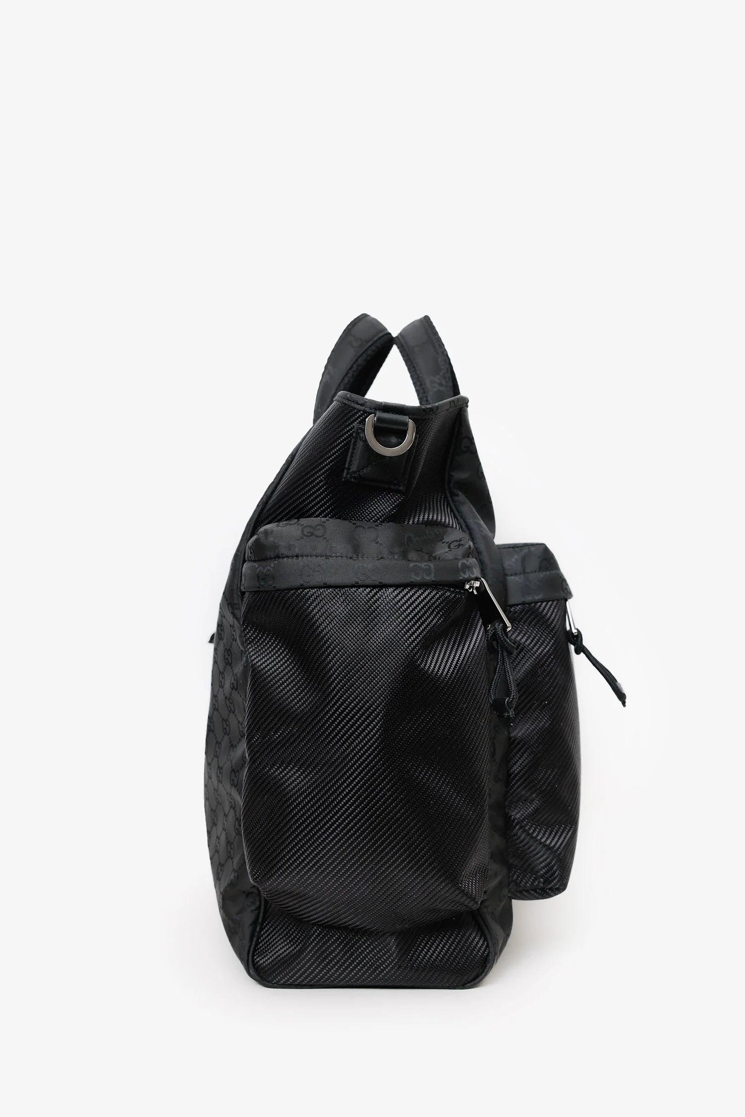 Gucci Black GG Nylon Nexus Large Tote Bag With Strap - Image 3