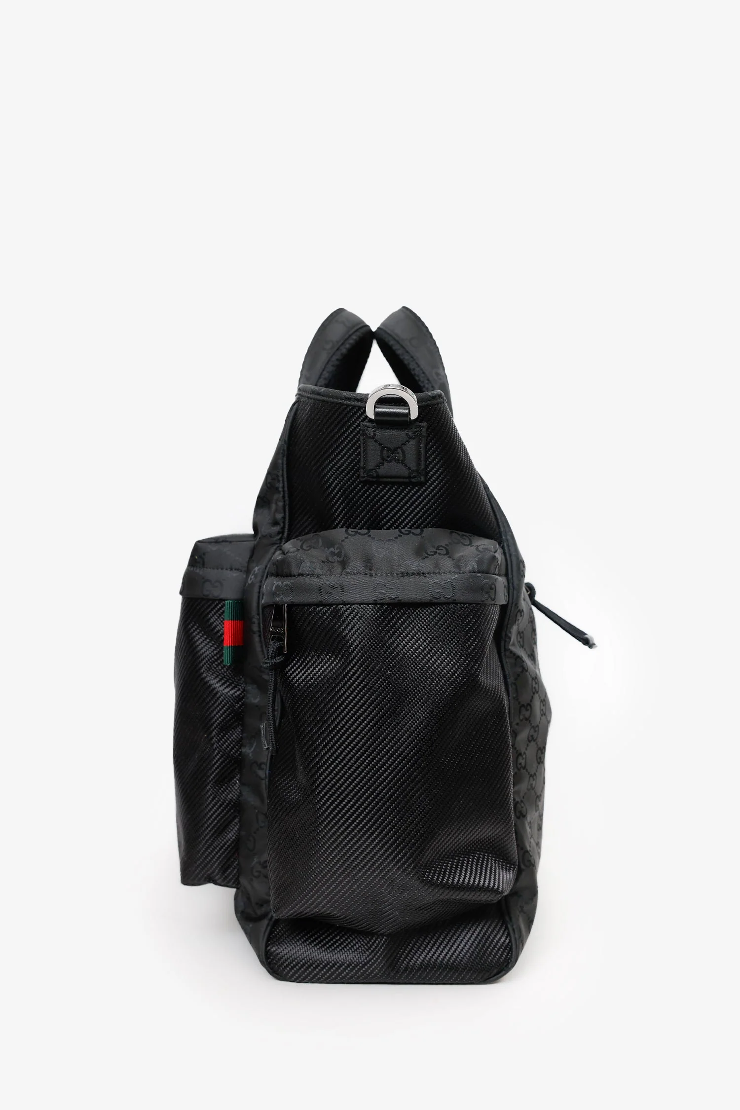 Gucci Black GG Nylon Nexus Large Tote Bag With Strap - Image 4