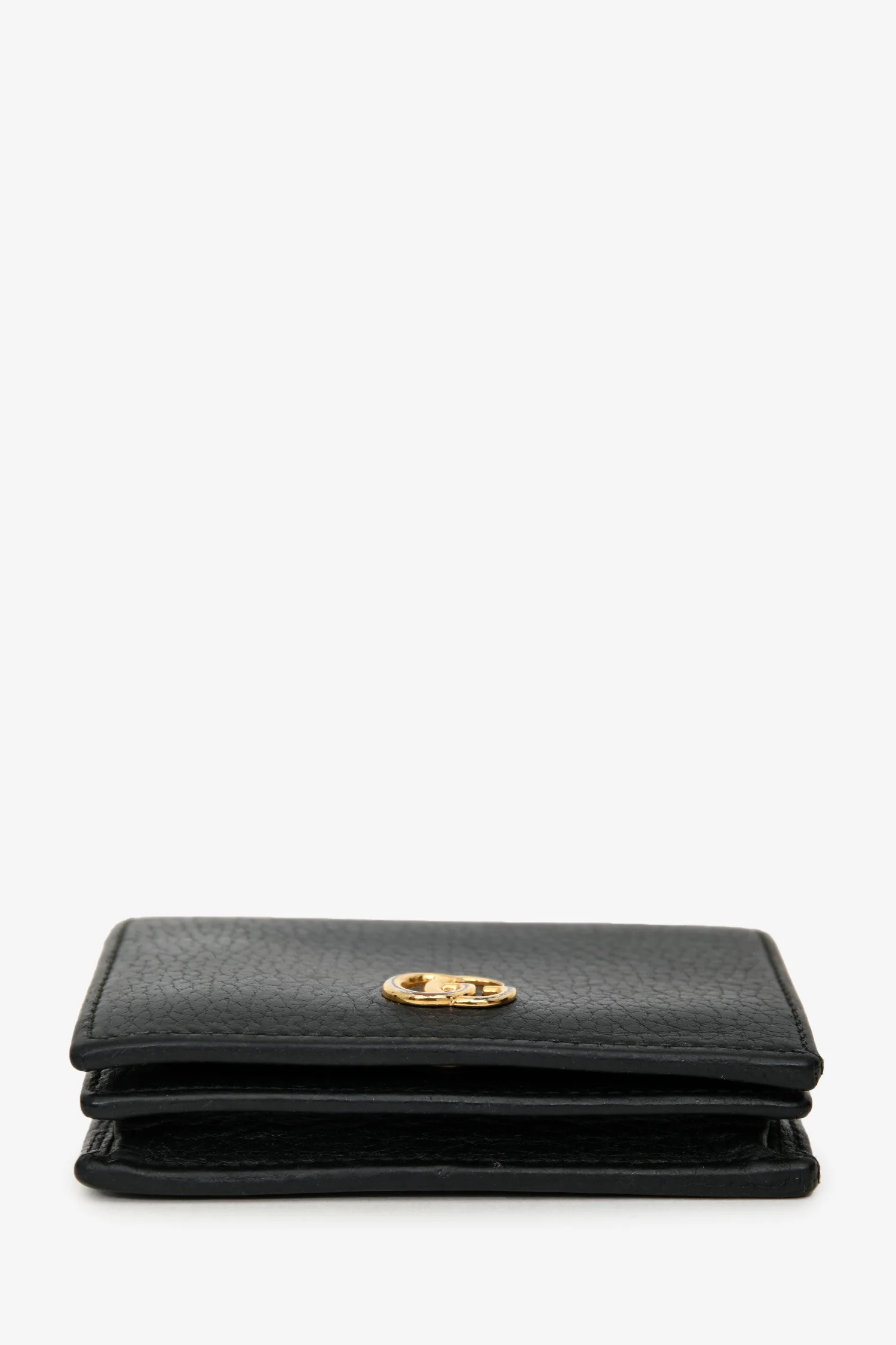 Gucci Black Grained Leather GG Marmont Bi-Fold Wallet - Image 5