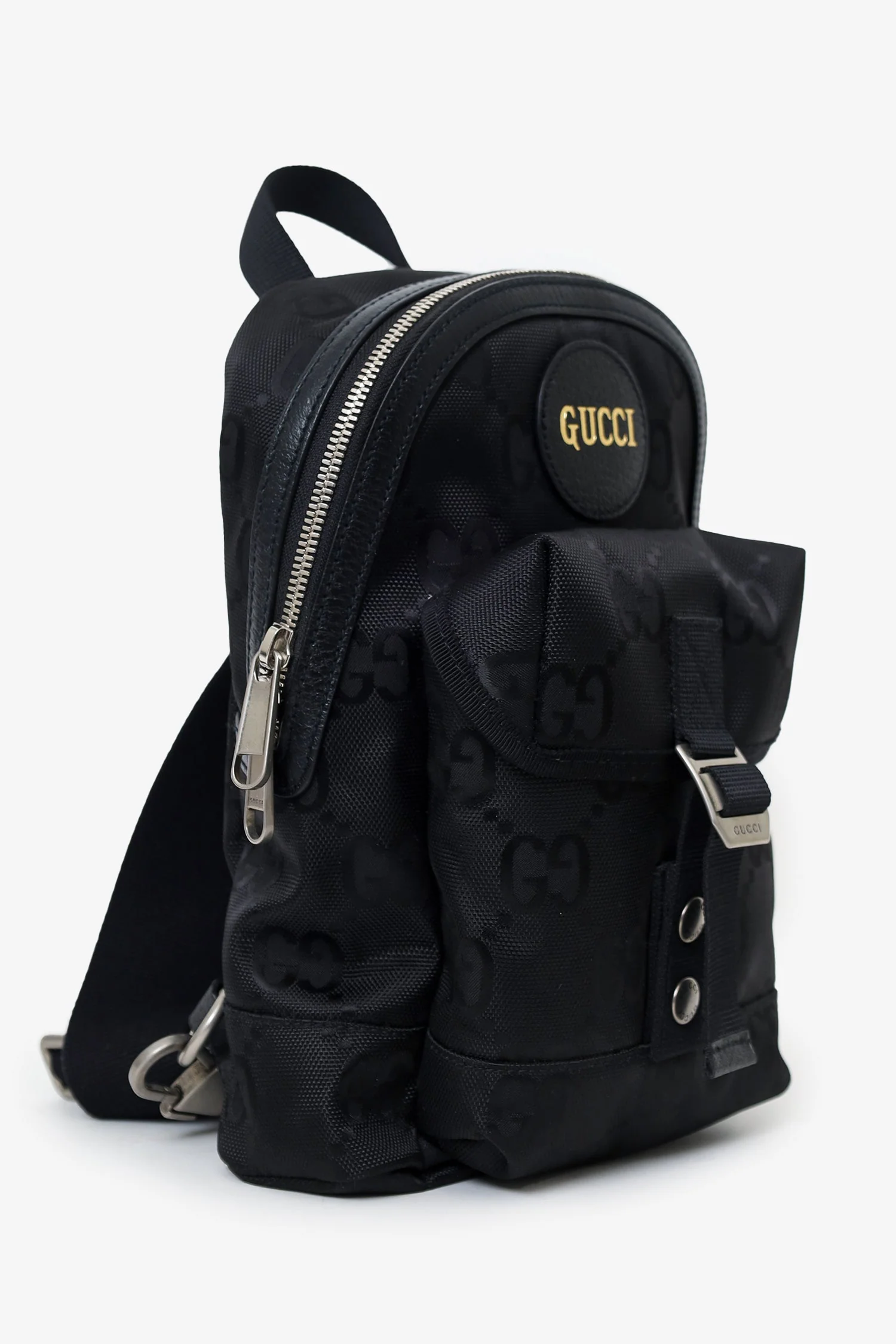 Gucci Black Jumbo GG Nylon Off the Grid Sling Backpack - Image 2