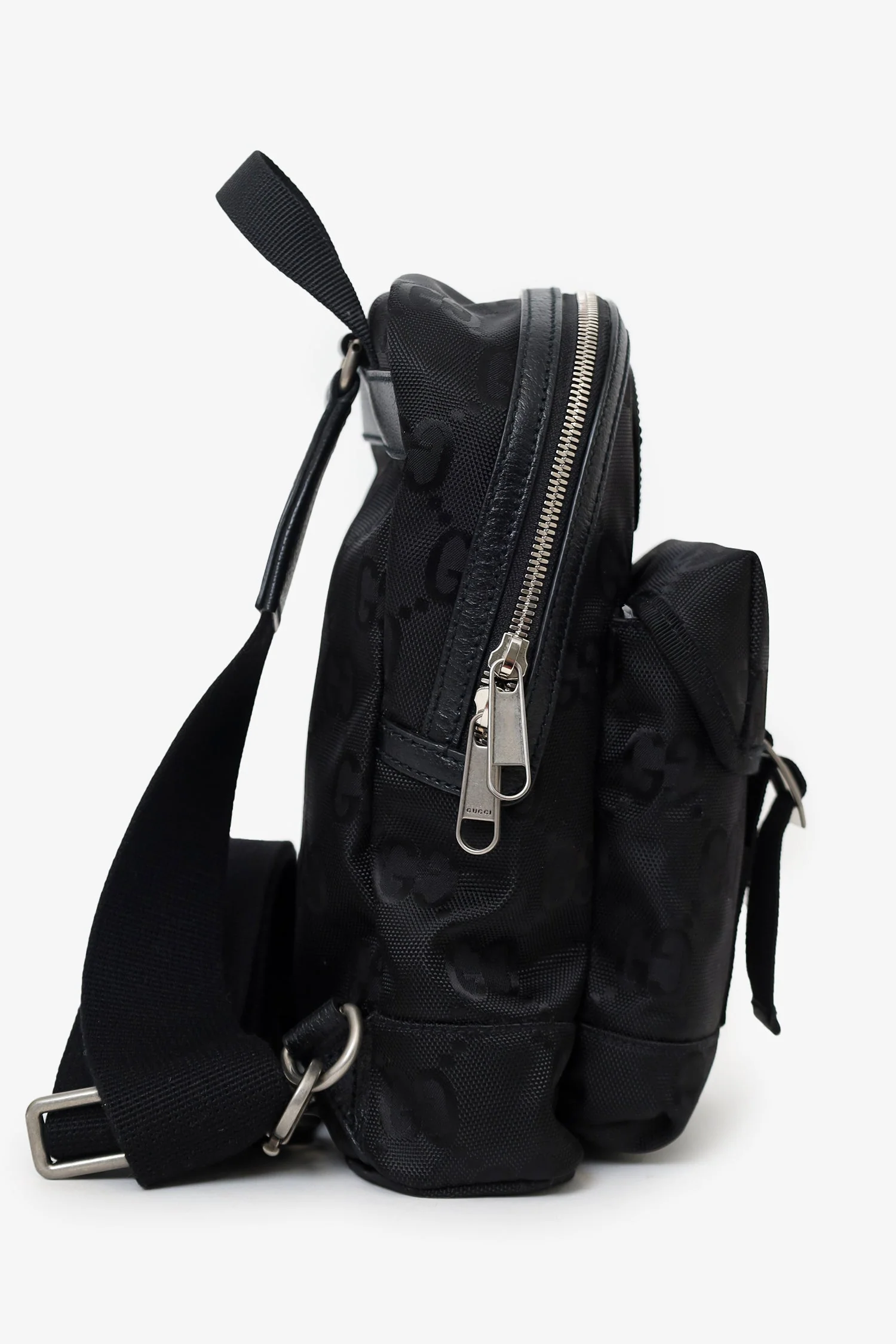 Gucci Black Jumbo GG Nylon Off the Grid Sling Backpack - Image 3