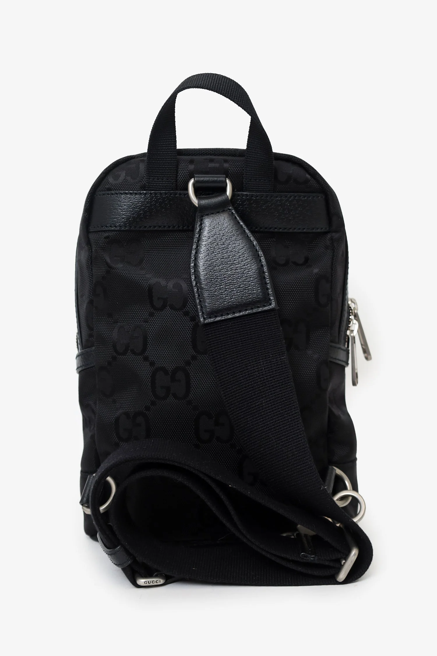 Gucci Black Jumbo GG Nylon Off the Grid Sling Backpack - Image 4