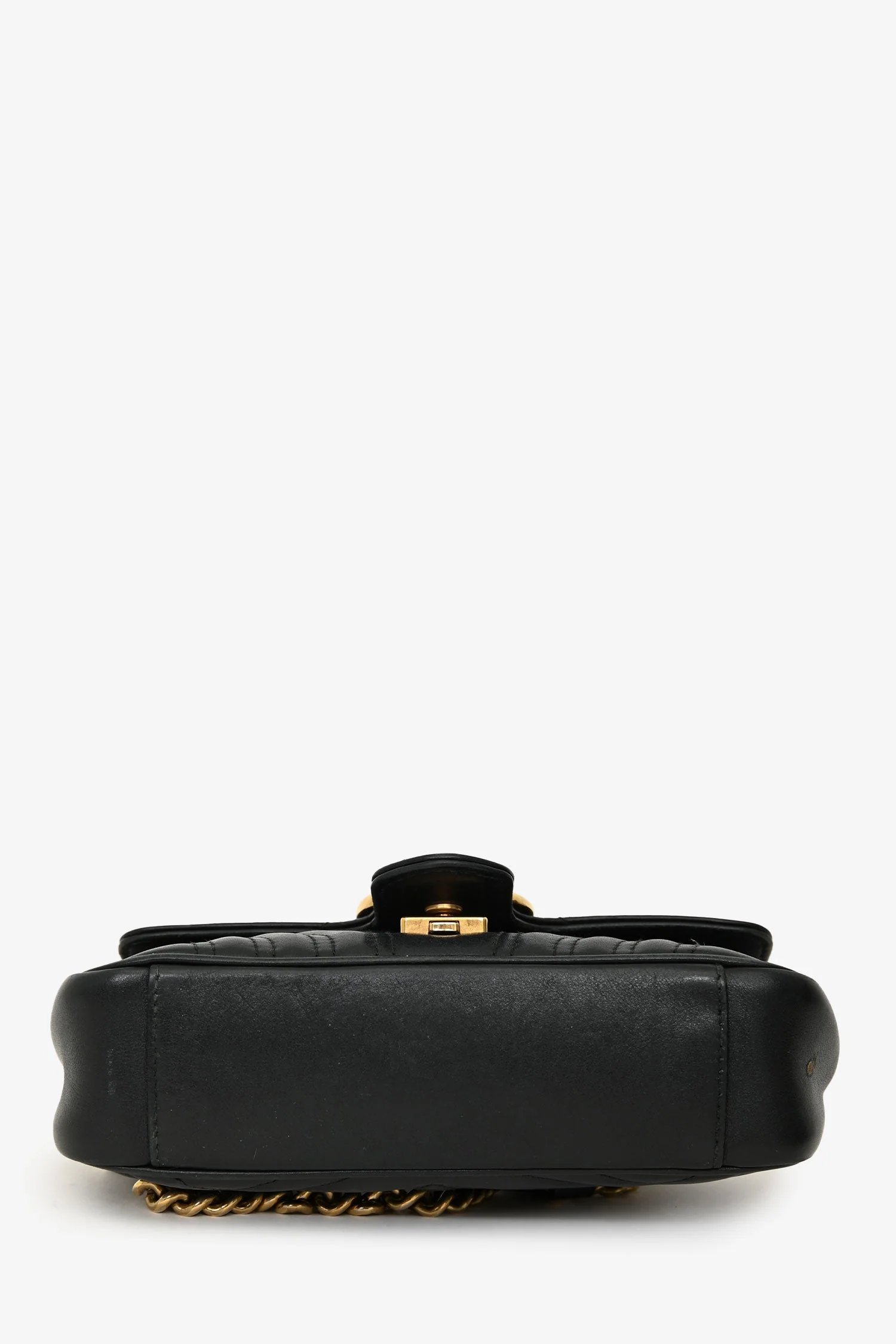 Gucci Black Lambskin Matelasse Small GG Marmont Double Chain Shoulder Bag - Image 5