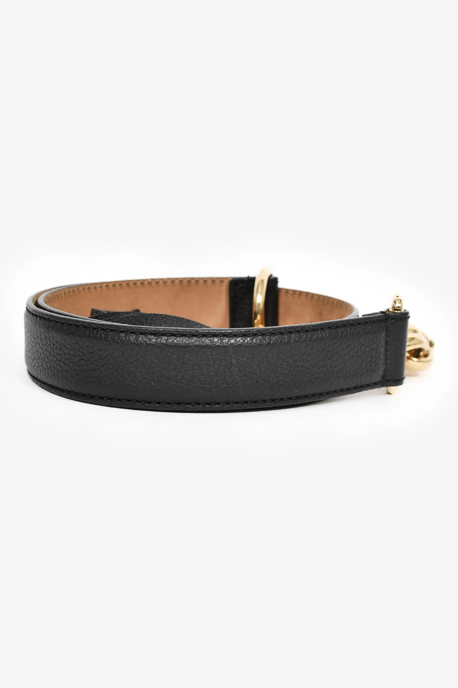 Gucci Black Leather Chain Link Fringe Belt Size 90 - Image 2