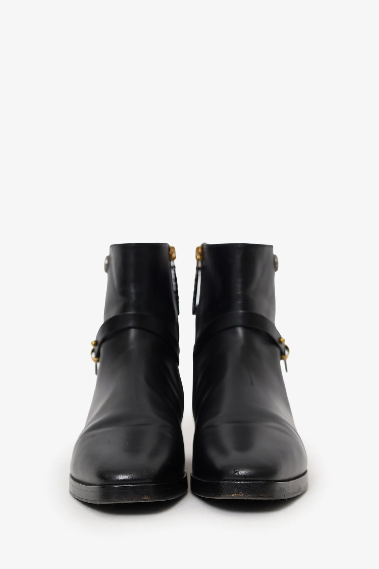 Gucci Black Leather Double G Boots Size 37.5 - Image 3