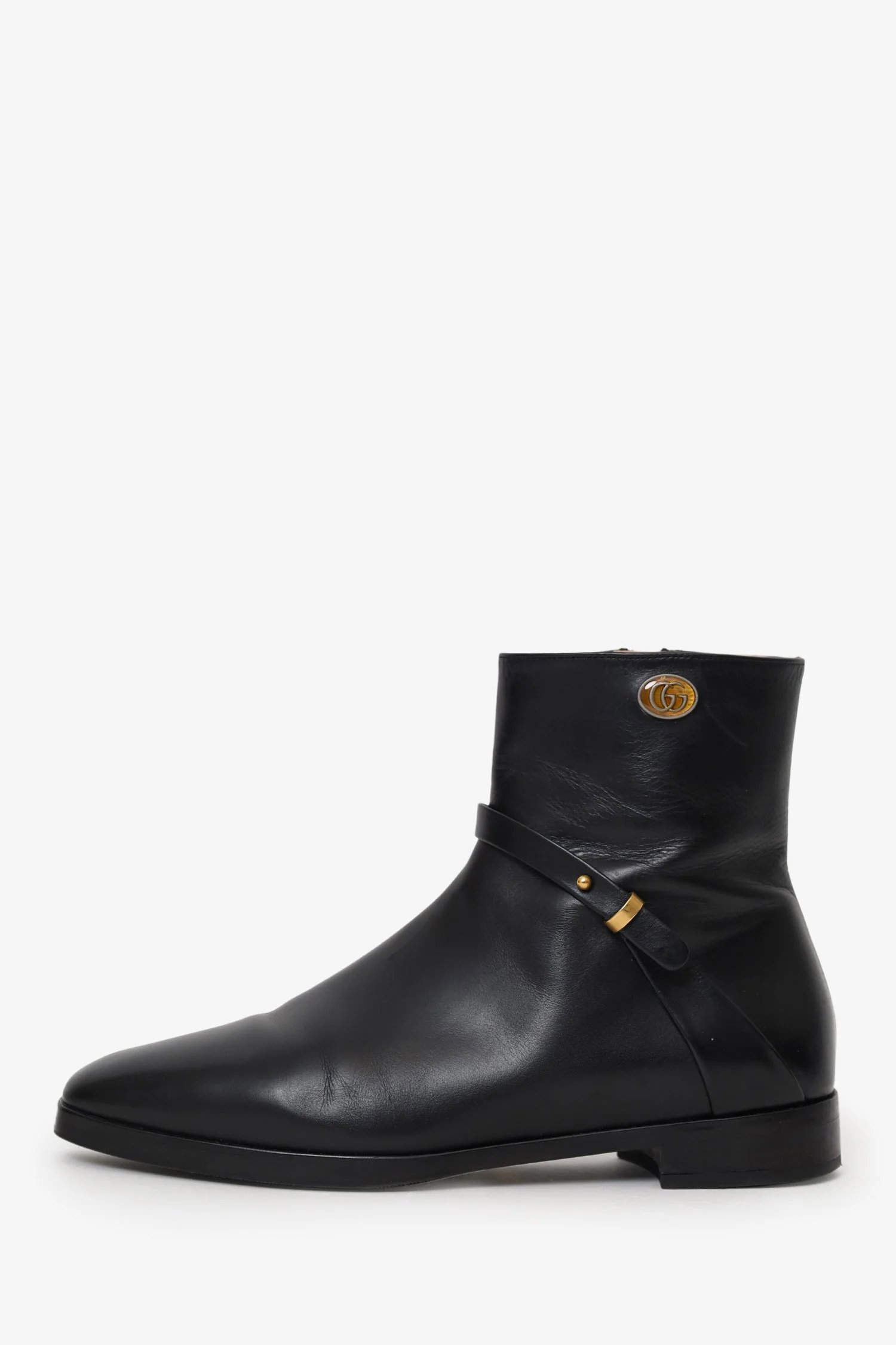 Gucci Black Leather Double G Boots Size 37.5 - Image 5