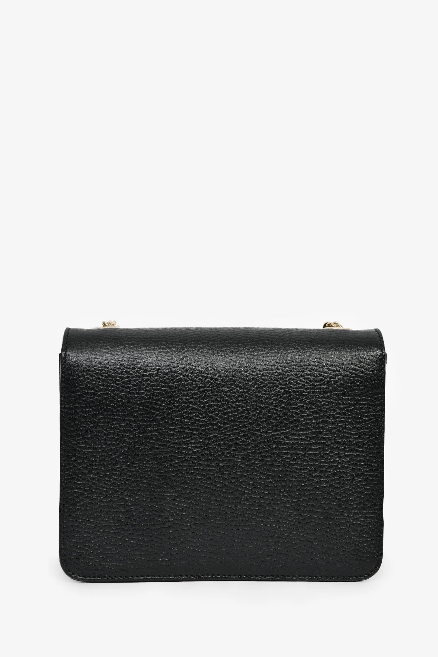 Gucci Black Leather GG Interlocking Small Chain Crossbody Bag - Image 2