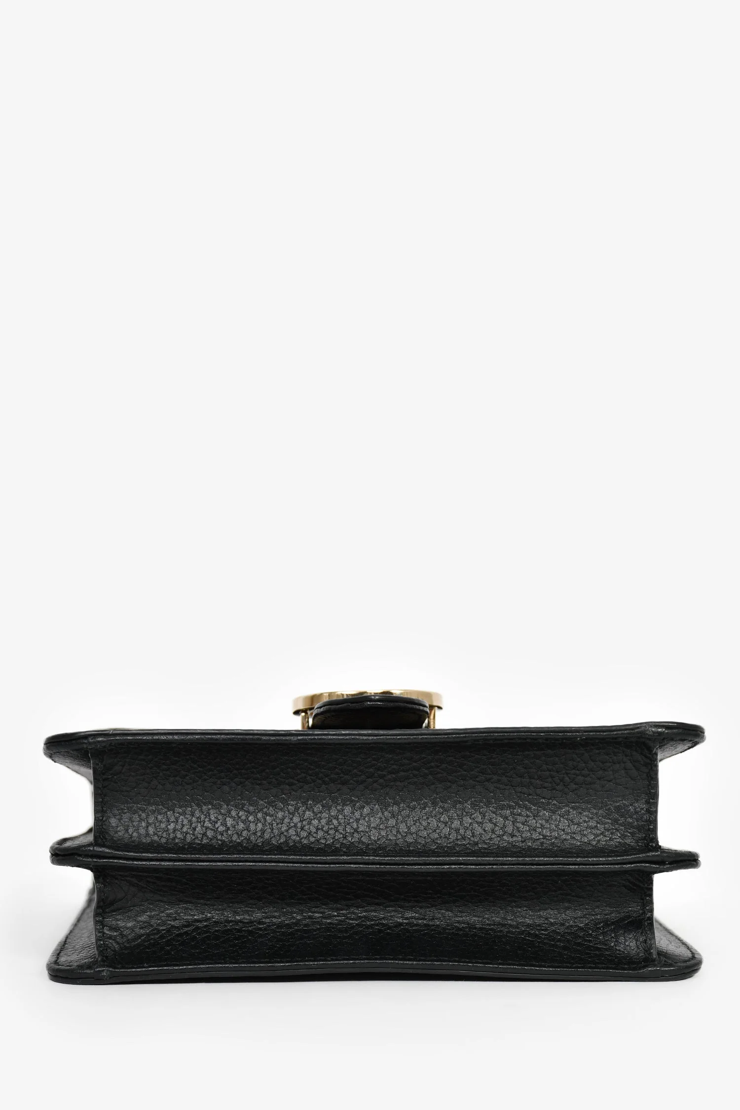 Gucci Black Leather GG Interlocking Small Chain Crossbody Bag - Image 5