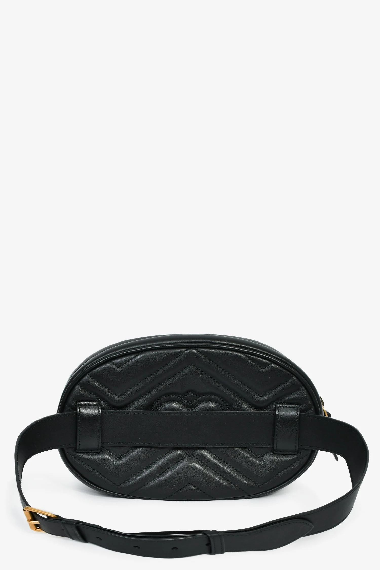 Gucci Black Leather GG Marmont Belt Bag Size 85/34 - Image 2
