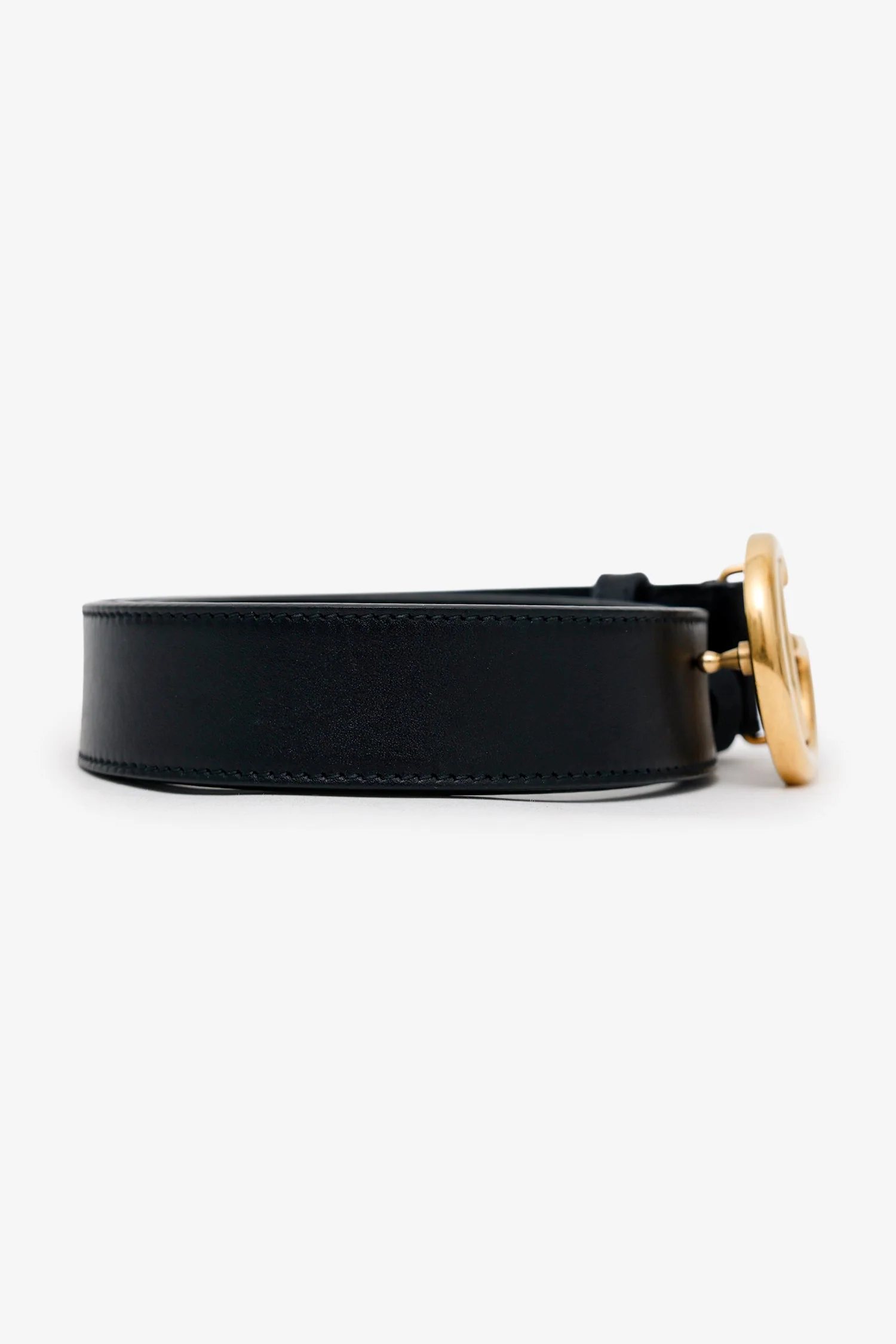 Gucci Black Leather GG Marmont Belt Size 85 - Image 2