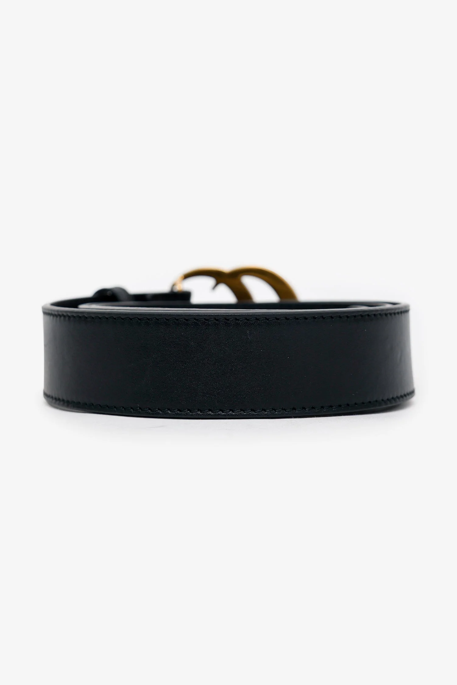 Gucci Black Leather GG Marmont Belt Size 85 - Image 3