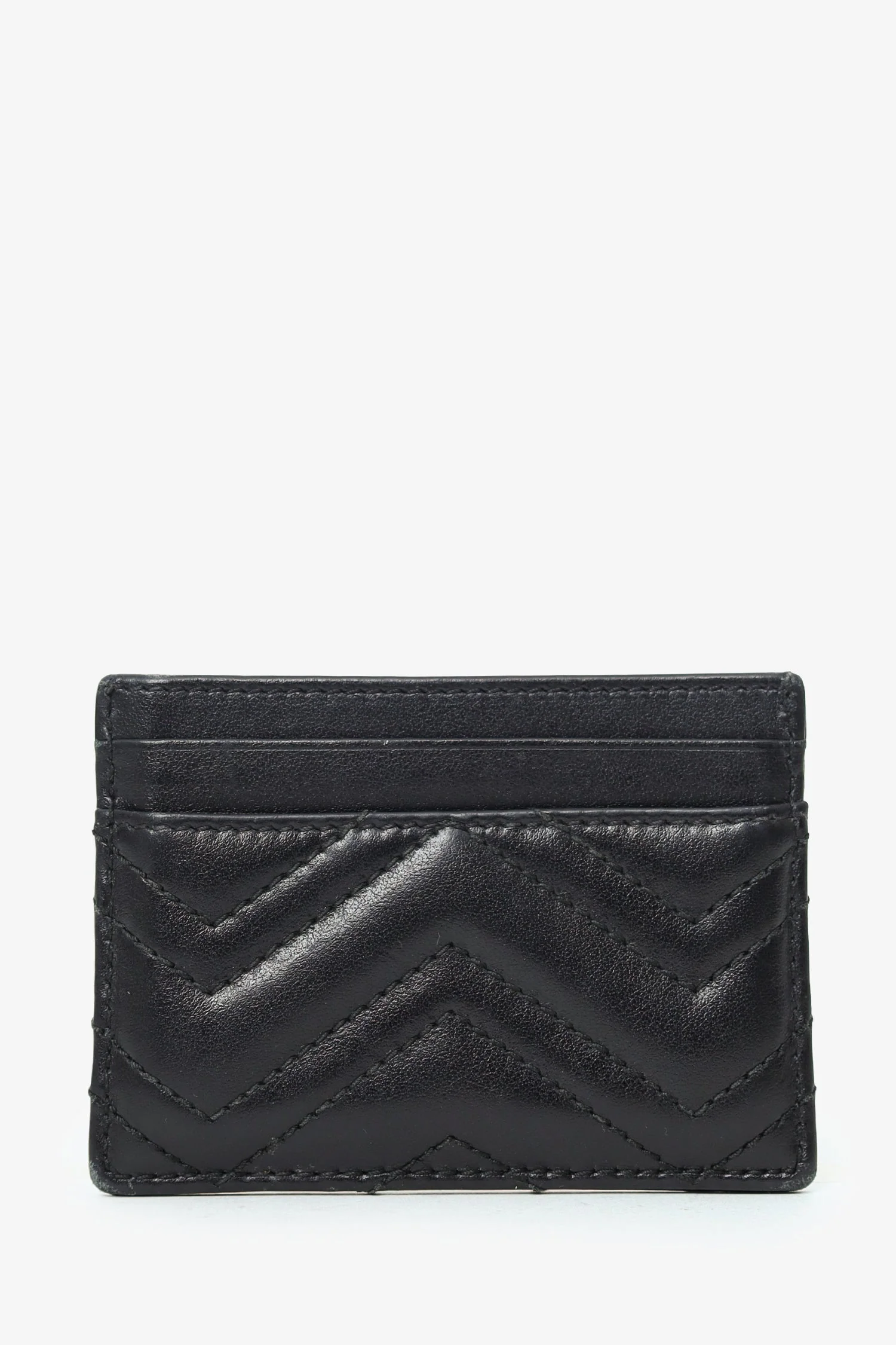 Gucci Black Leather GG Marmont Card Holder - Image 2