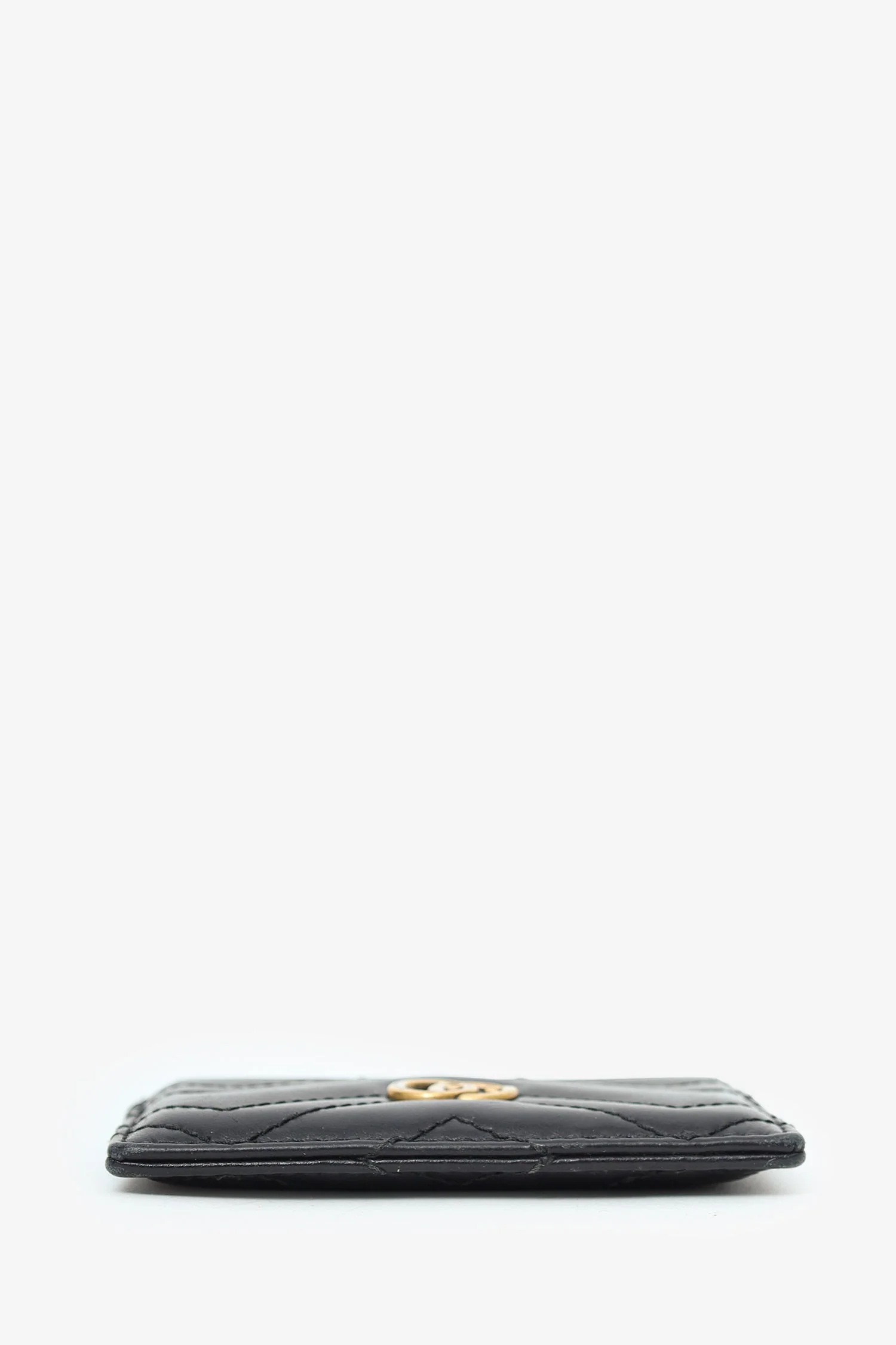 Gucci Black Leather GG Marmont Card Holder - Image 5