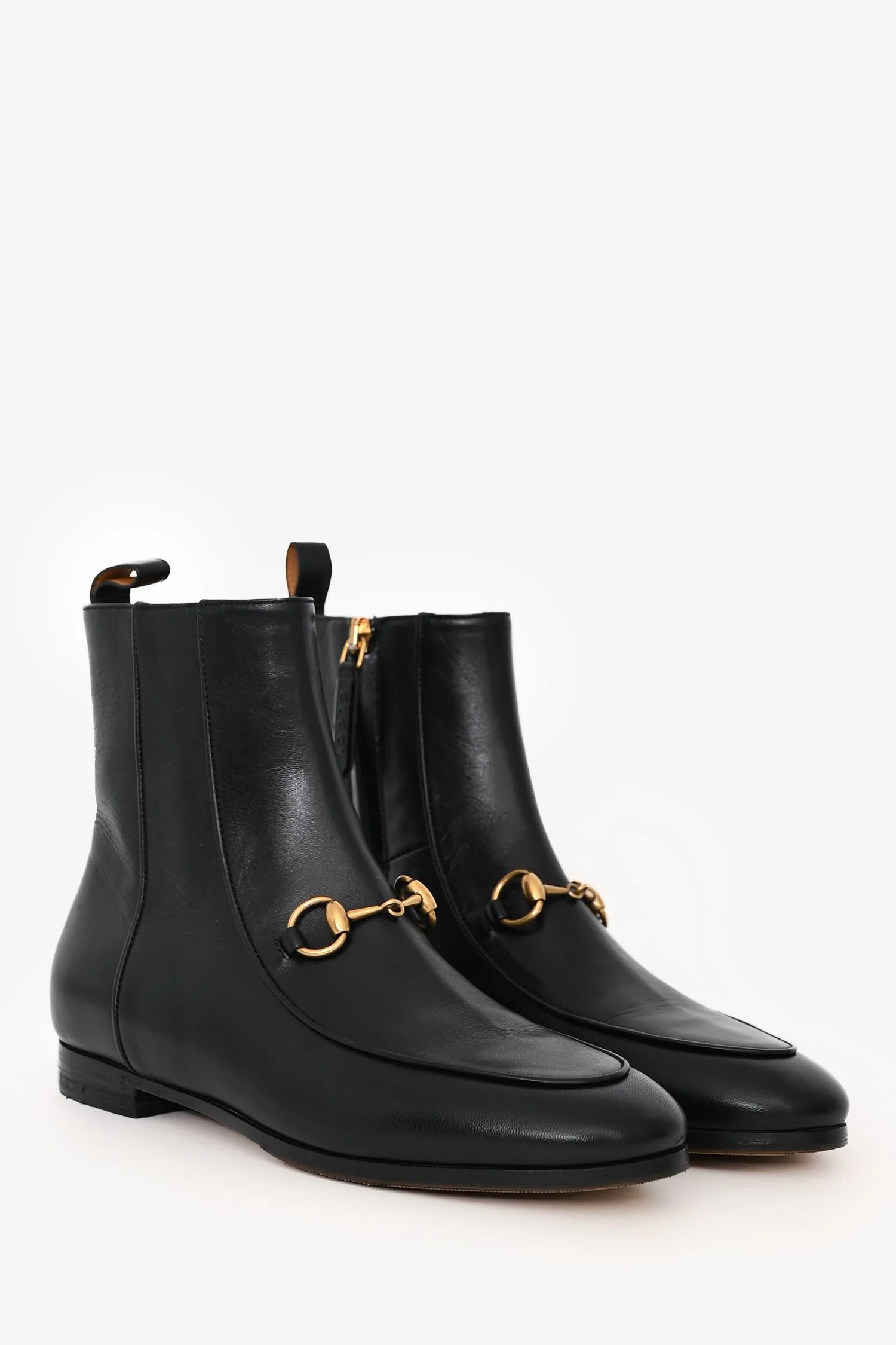 Gucci Black Leather GG Marmont Chelsea Boots Size 35 - Image 2