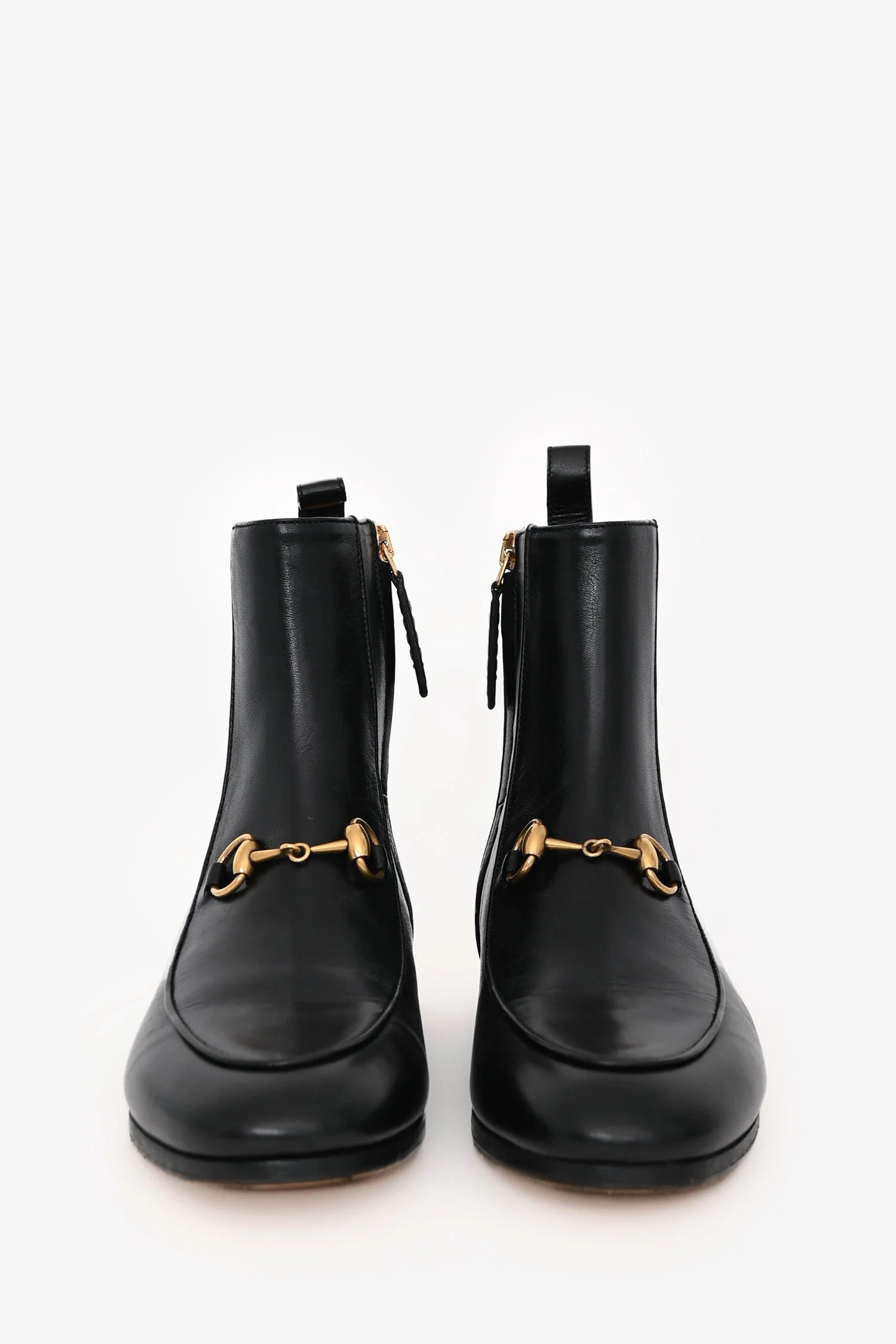 Gucci Black Leather GG Marmont Chelsea Boots Size 35 - Image 3