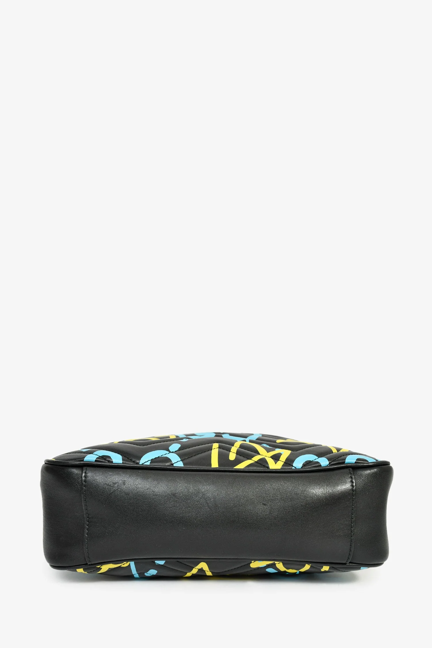 Gucci Black Leather GG Marmont Ghost Large Graffiti Shoulder Bag - Image 5