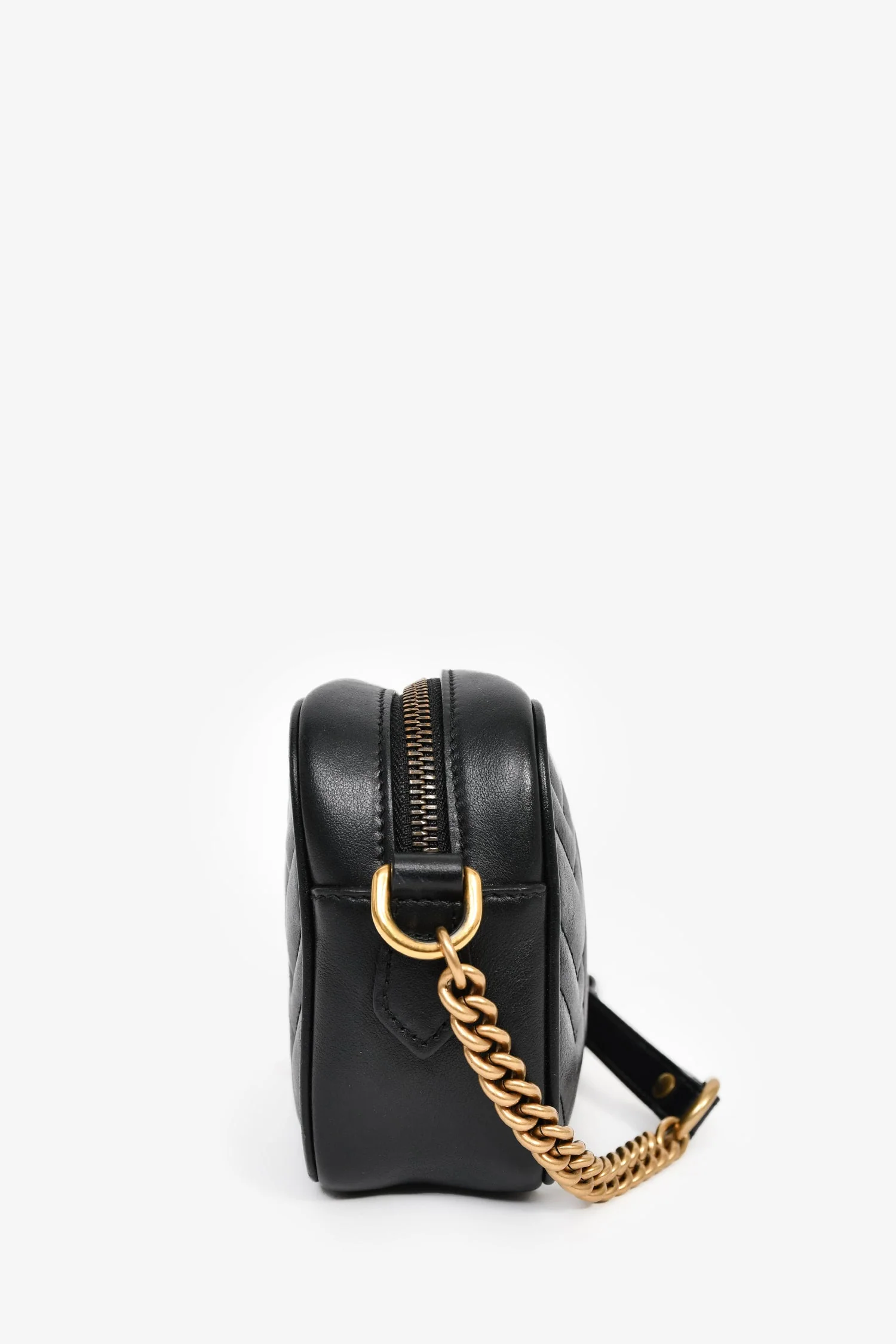 Gucci Black Leather GG Marmont Mini Camera Bag - Image 4