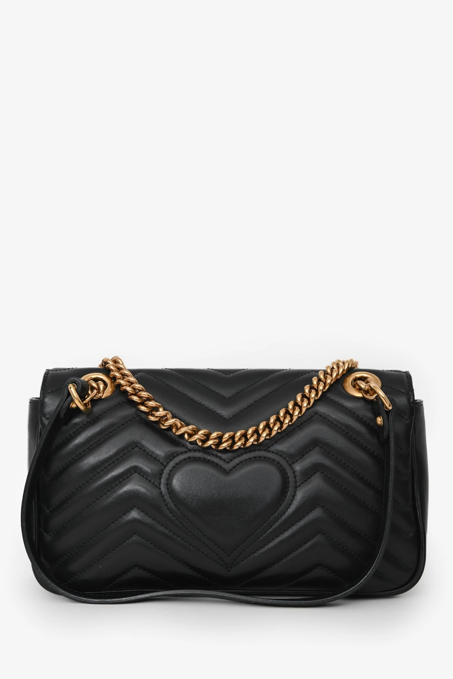 Gucci Black Leather GG Marmont Small Crossbody Bag - Image 2