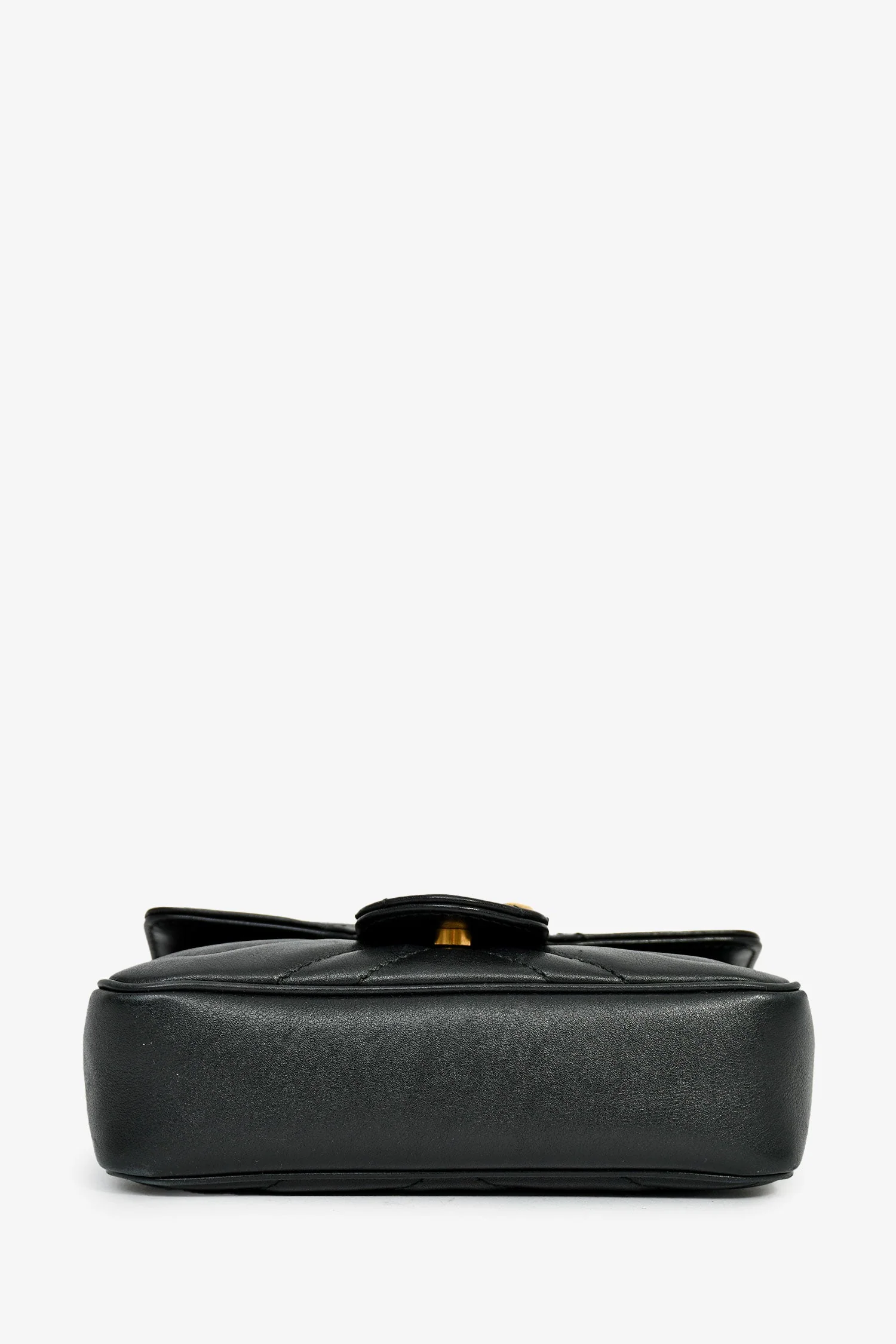 Gucci Black Leather GG Marmont Super Mini Crossbody Bag - Image 5