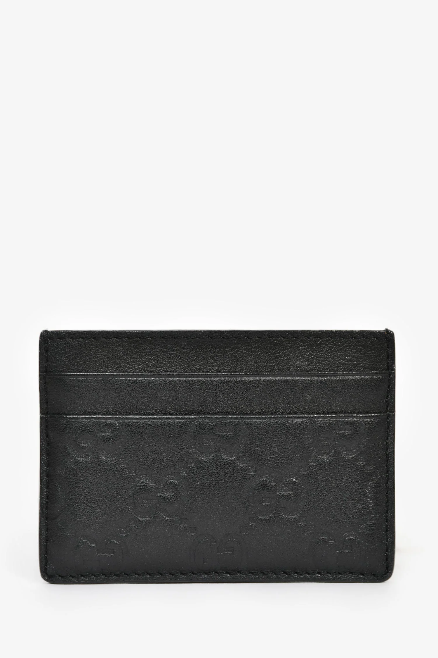 Gucci Black Leather GG Monogram Cardholder
