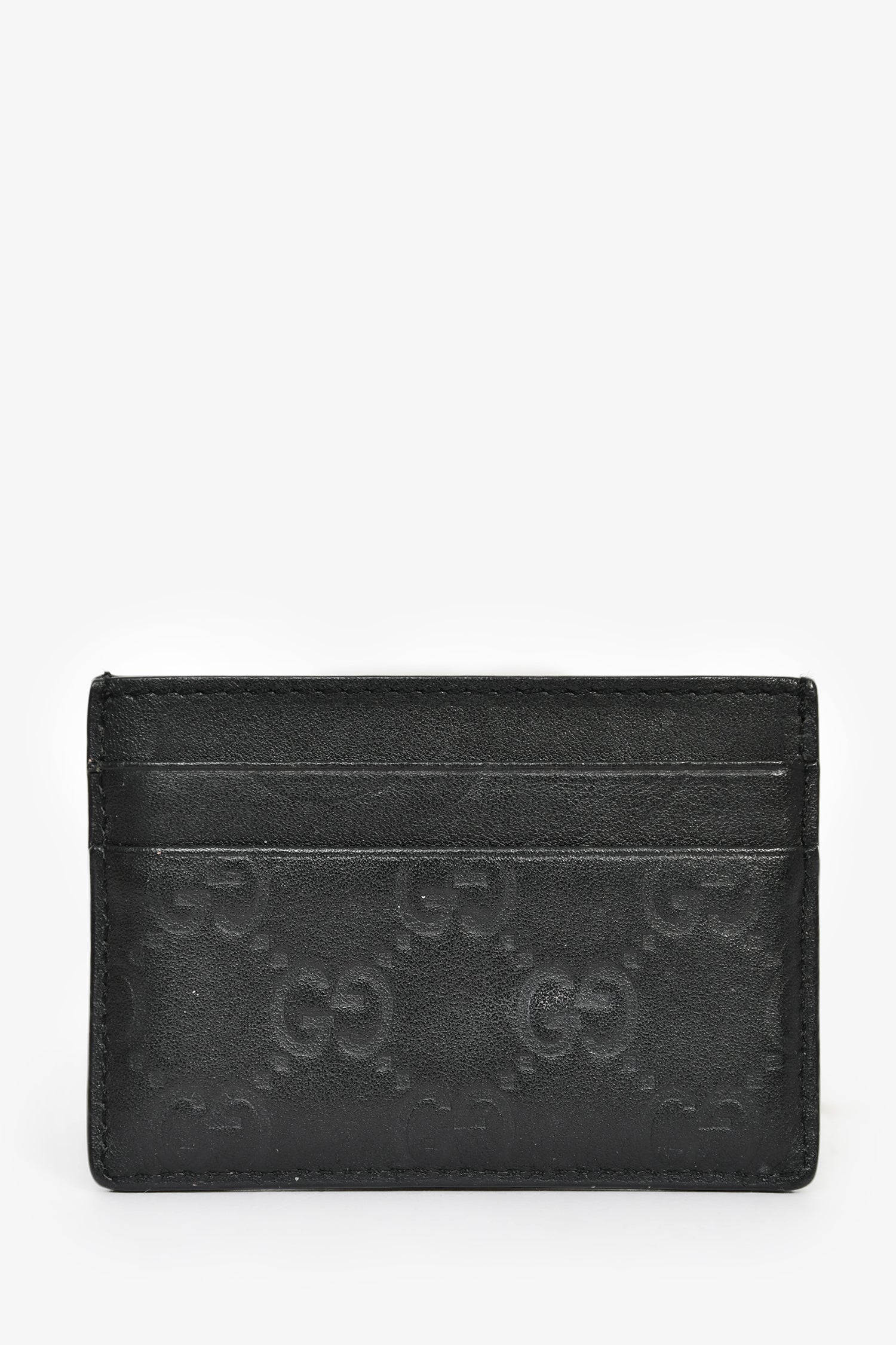 Gucci Black Leather GG Monogram Cardholder - Image 2