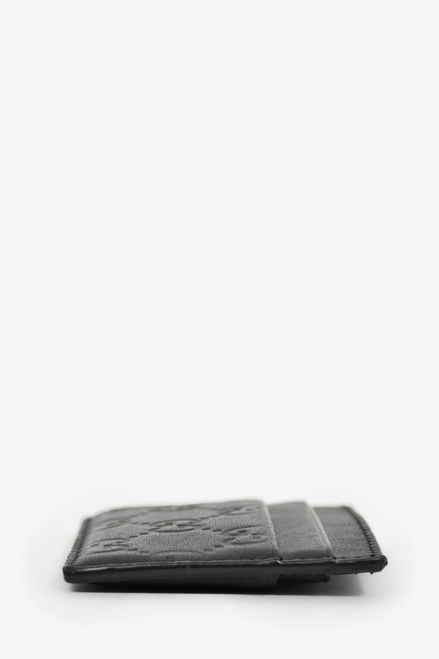 Gucci Black Leather GG Monogram Cardholder - Image 3