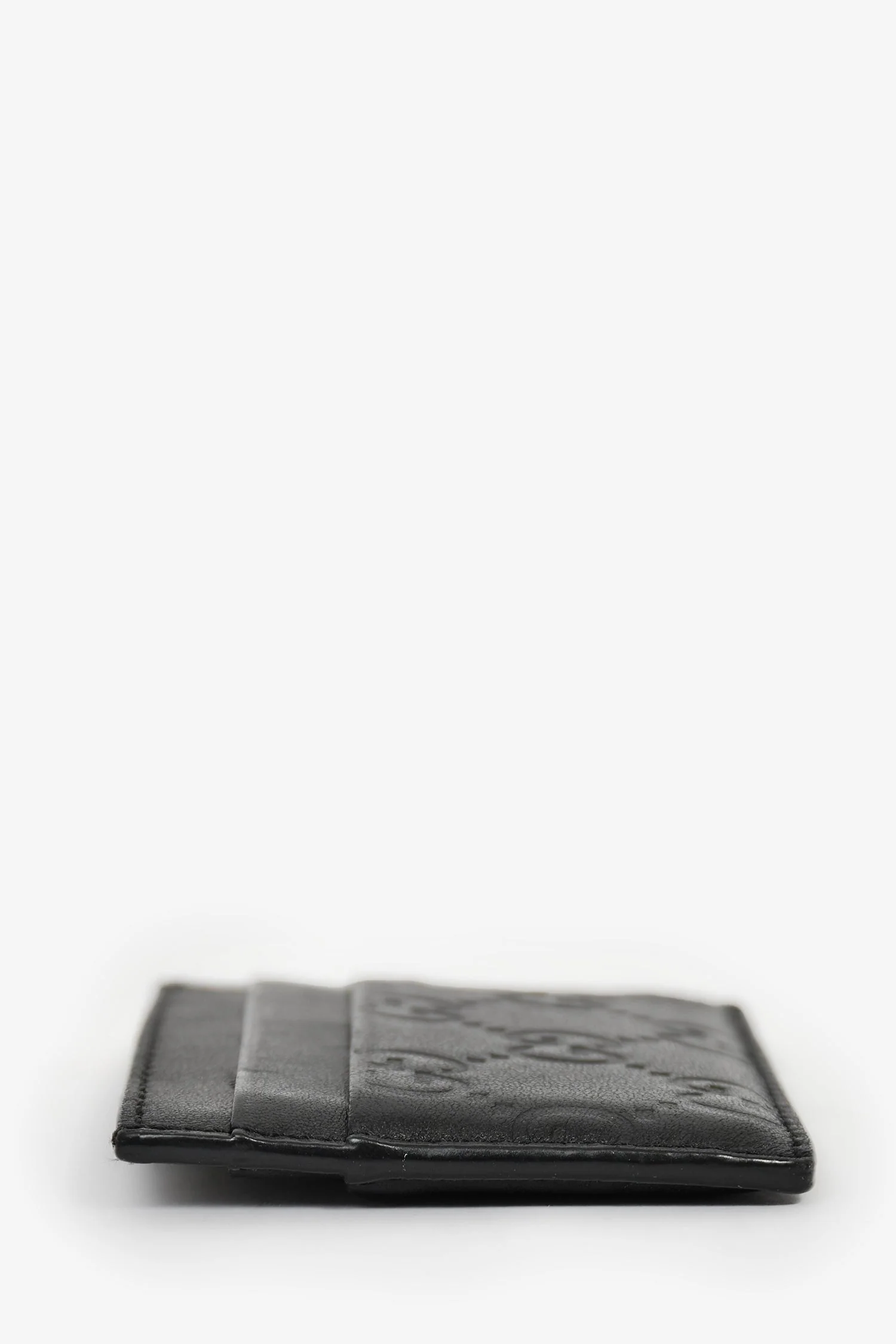 Gucci Black Leather GG Monogram Cardholder - Image 4